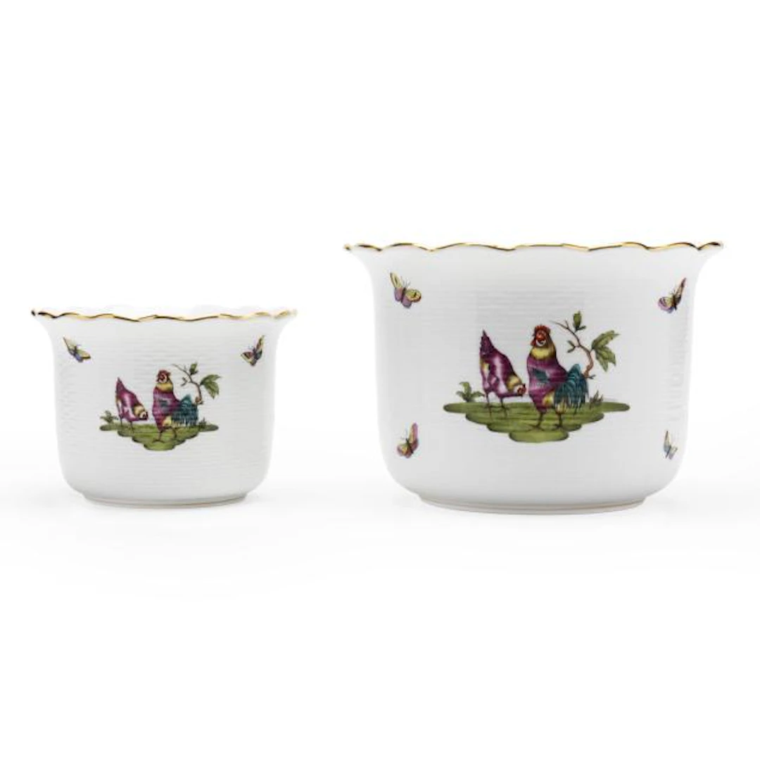 Two Herend Chanticleer Cachepots