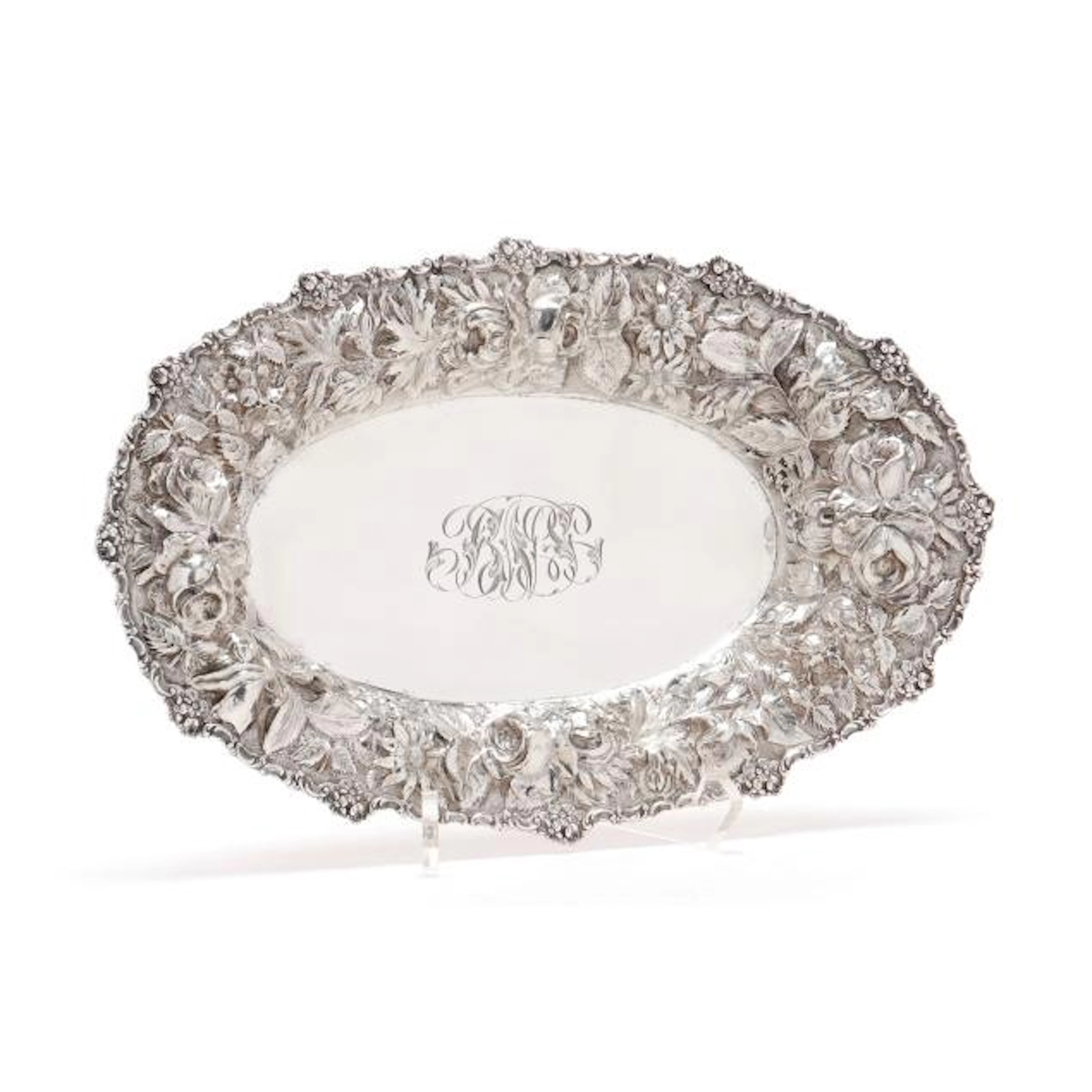 Stieff Rose Sterling Silver Oval Bread Dish