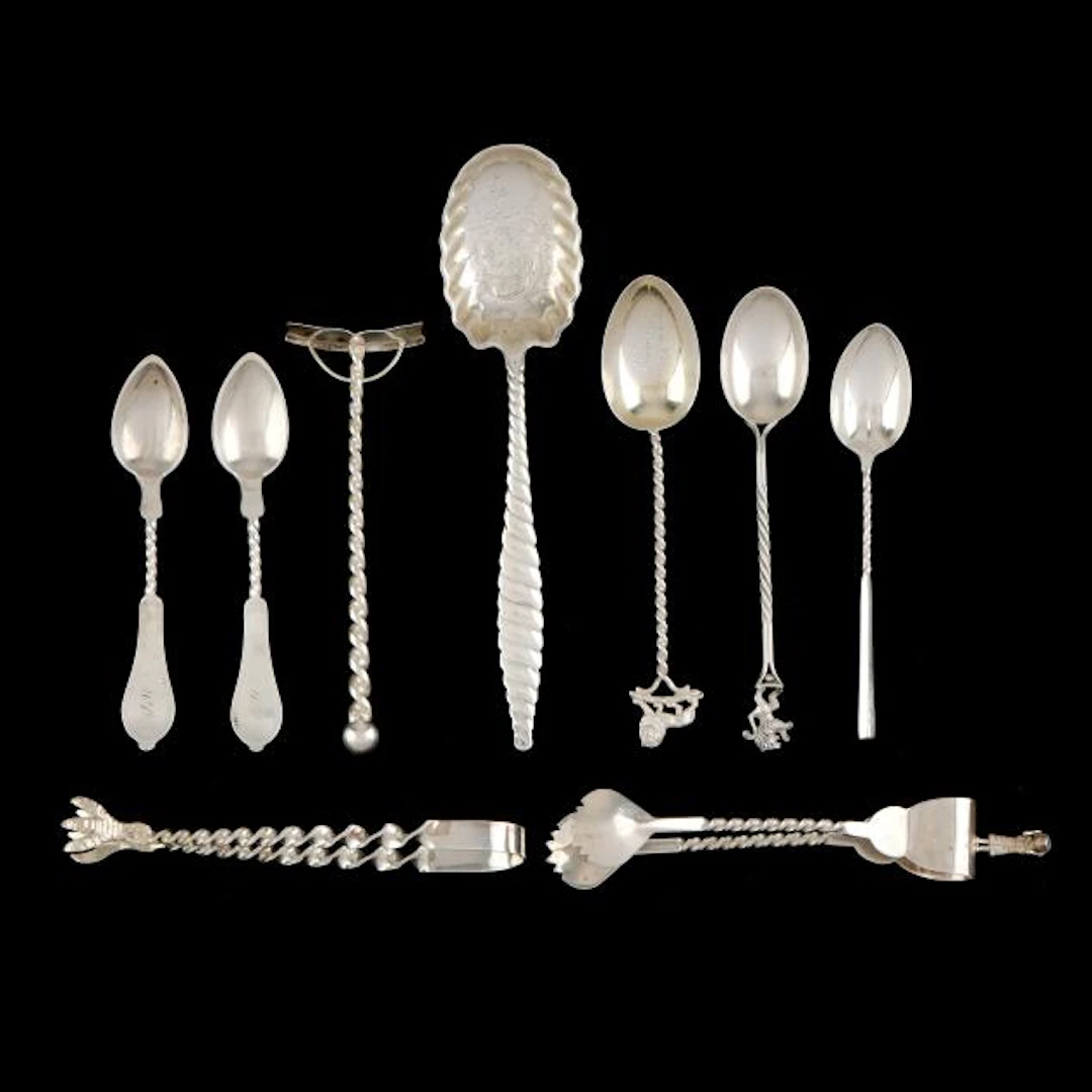 Collection of Silver Twisted Handle Flatware