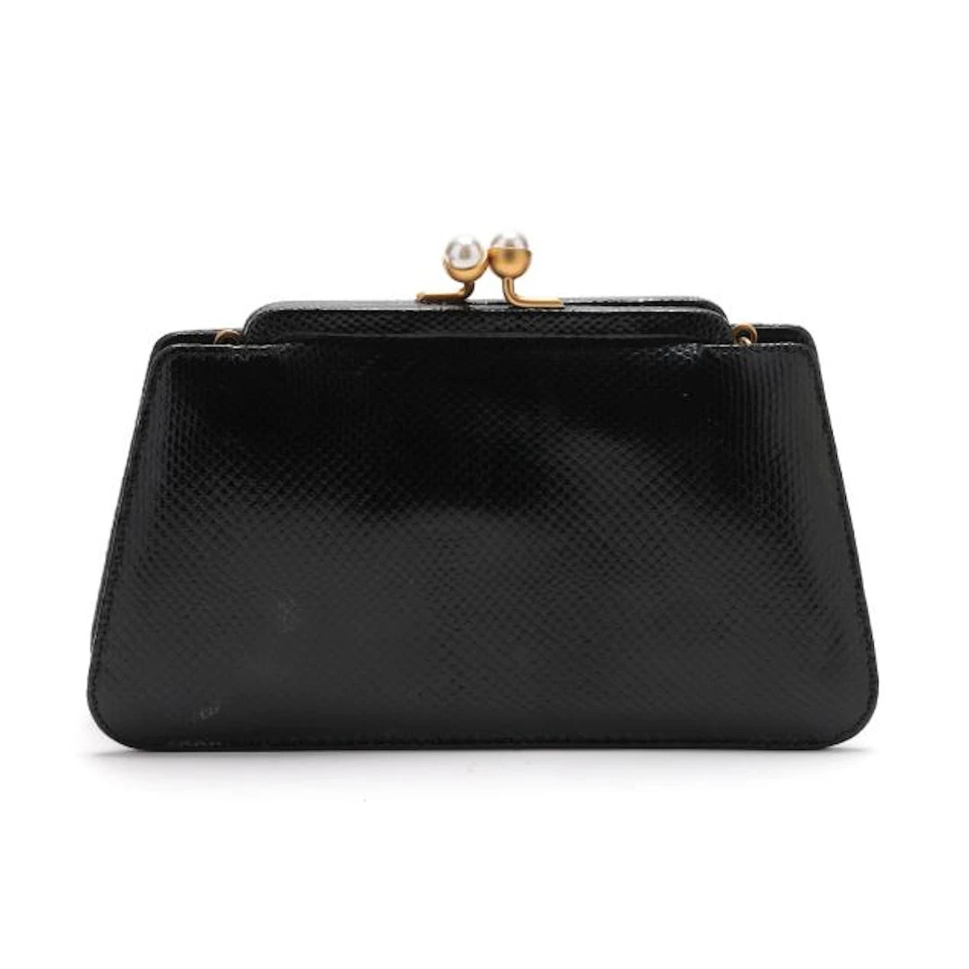 Black Lizard Mini Evening Bag, Judith Leiber