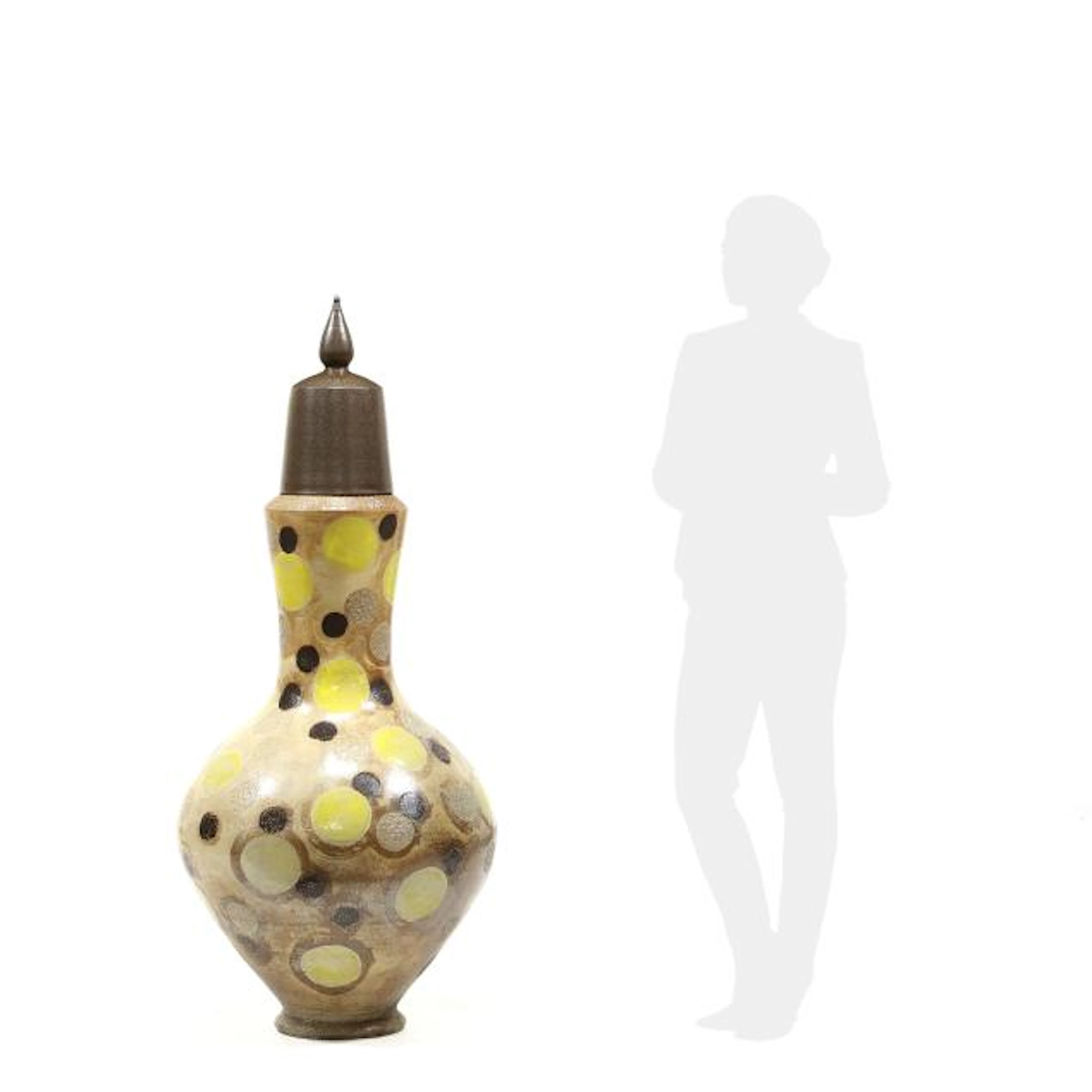 Mark Hewitt (NC, b. 1955), Monumental Stoneware Floor Vessel with Cover