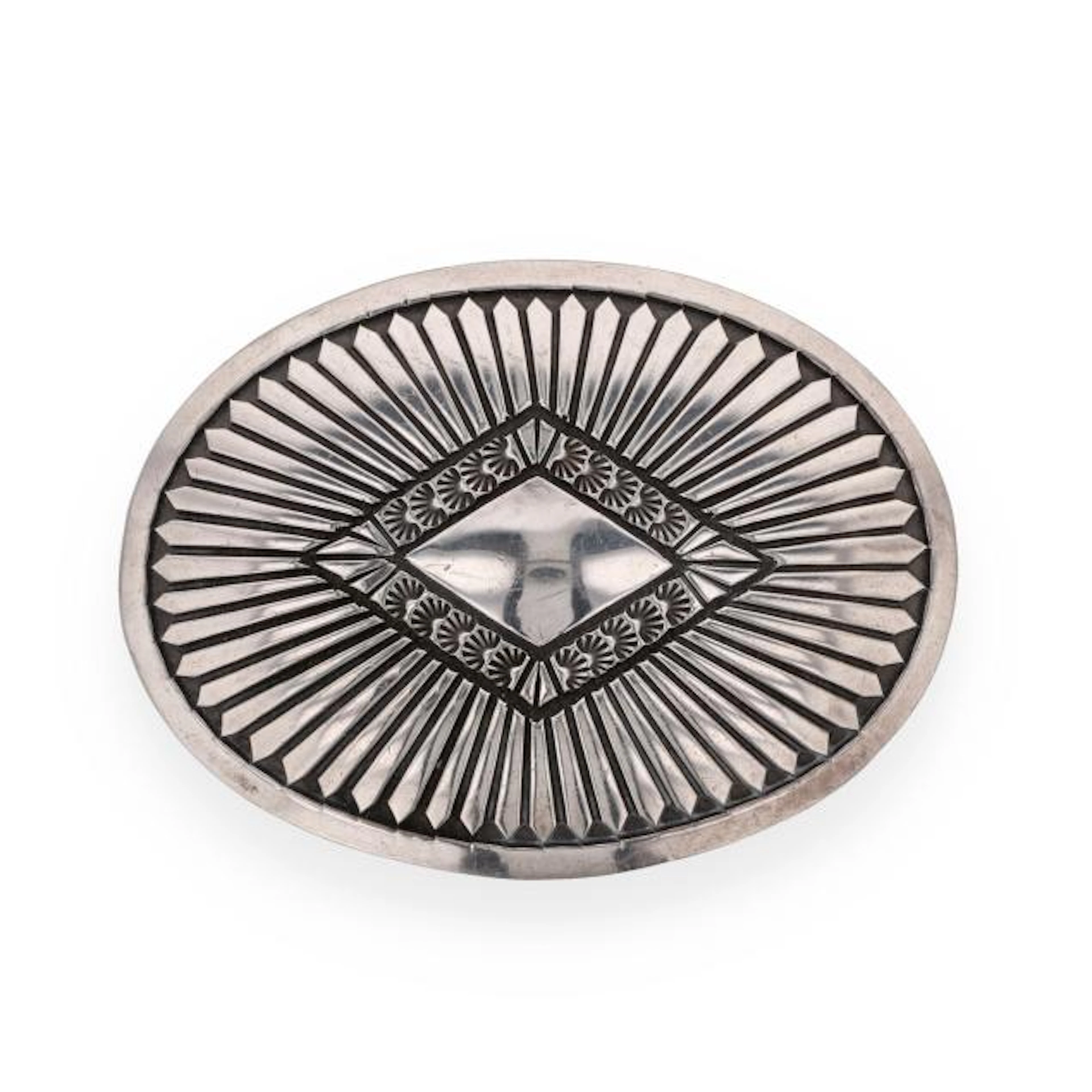 Navajo Silver Belt Buckle, Emerson Bill