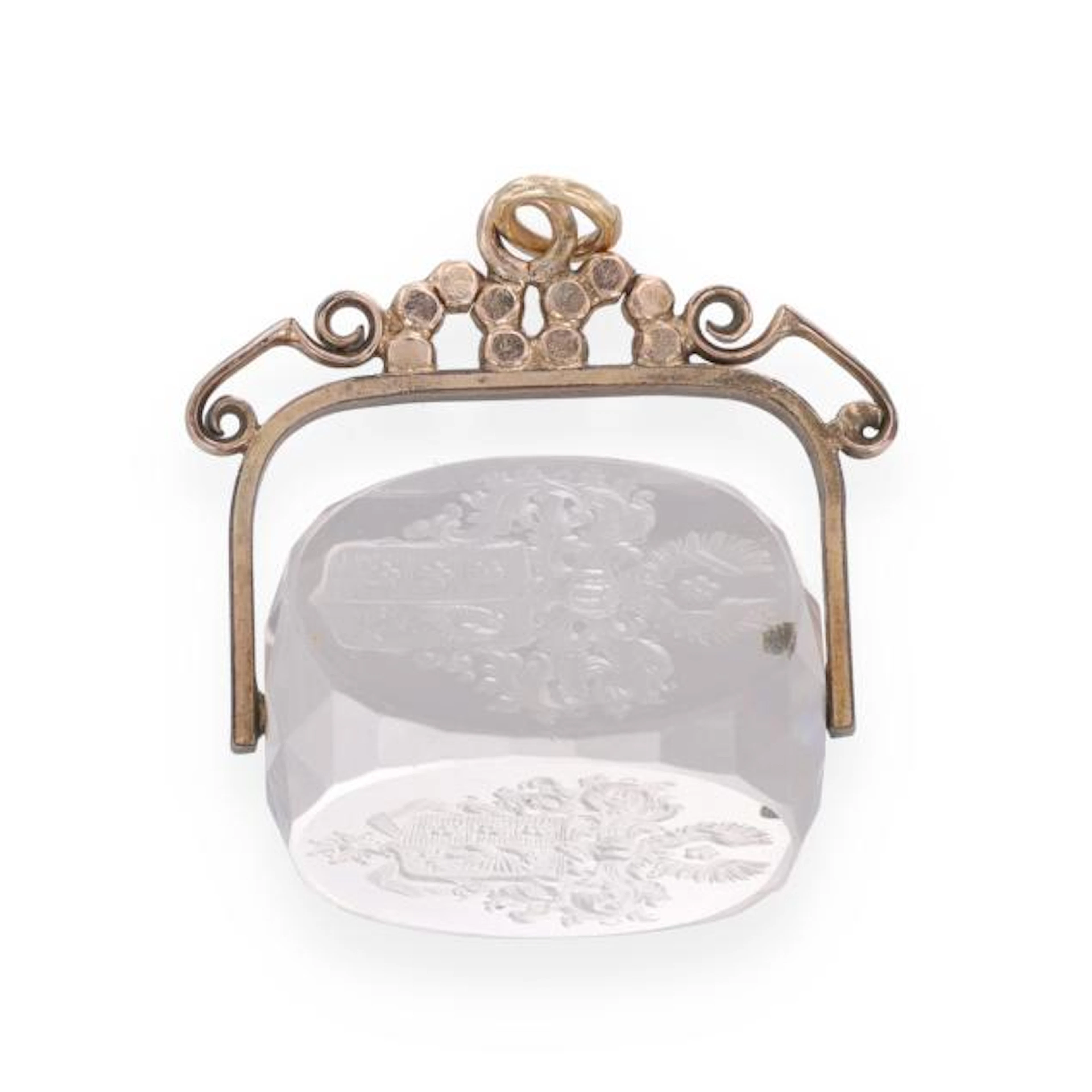 Vintage Rock Crystal Quartz Fob