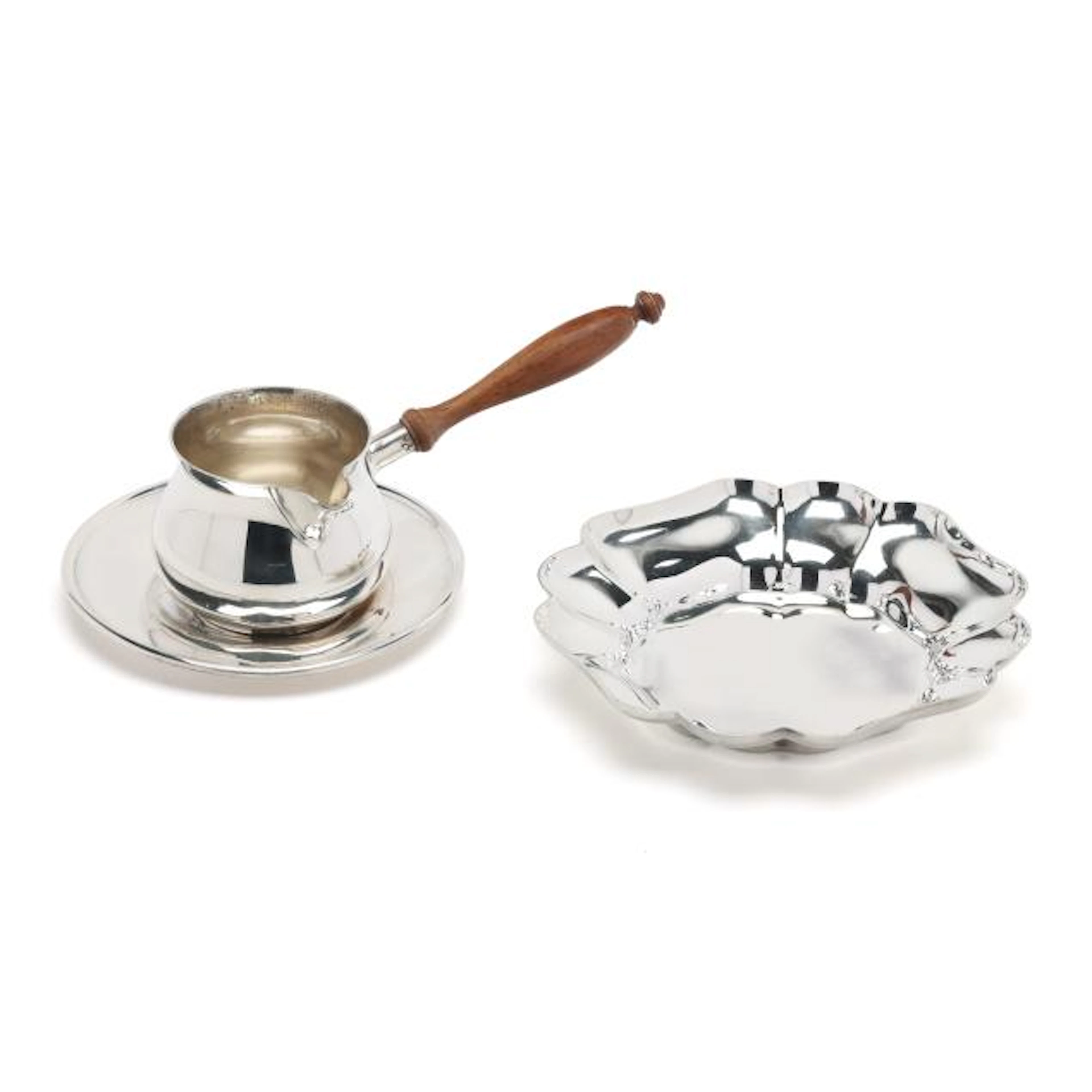 S. Kirk & Son Sterling Silver Brandy Warmer, Under Plate, and Bon Bon Bowl