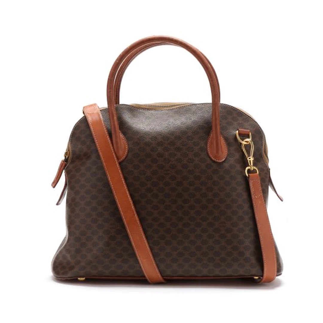 Vintage Brown Macadam Dome Bag, Celine