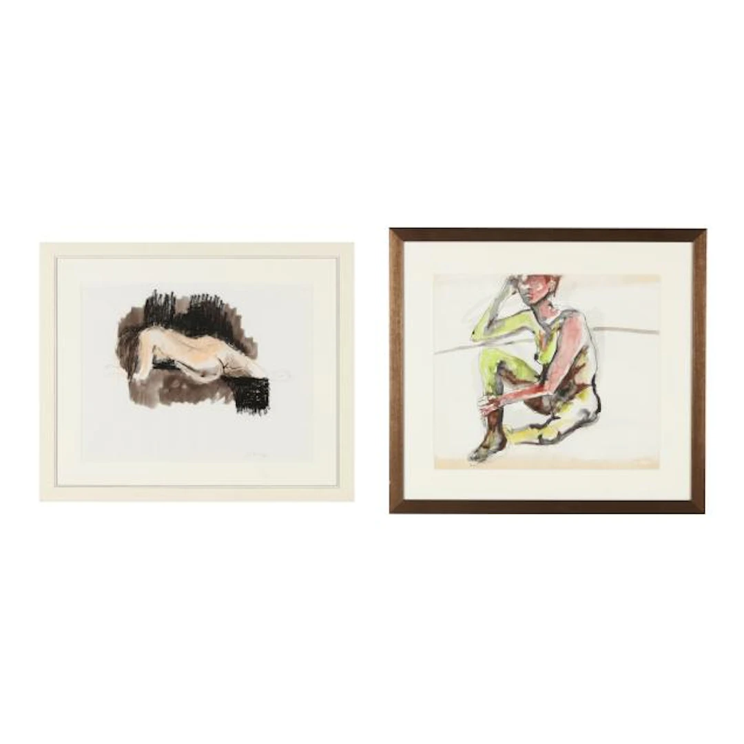 Jackie Hoving (American), Two Framed Nude Studies