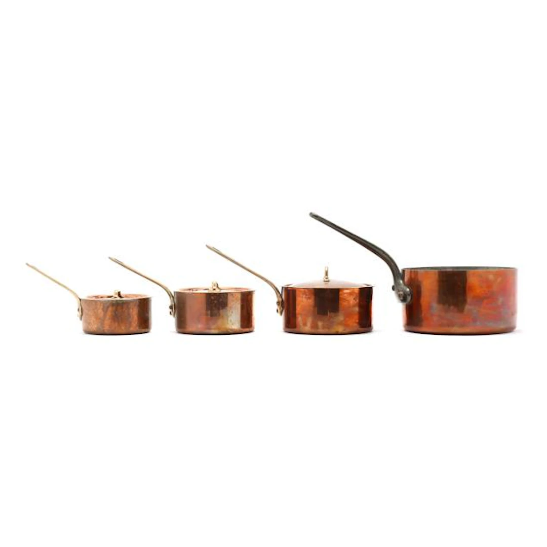 Four French Copper Cookware Pots
