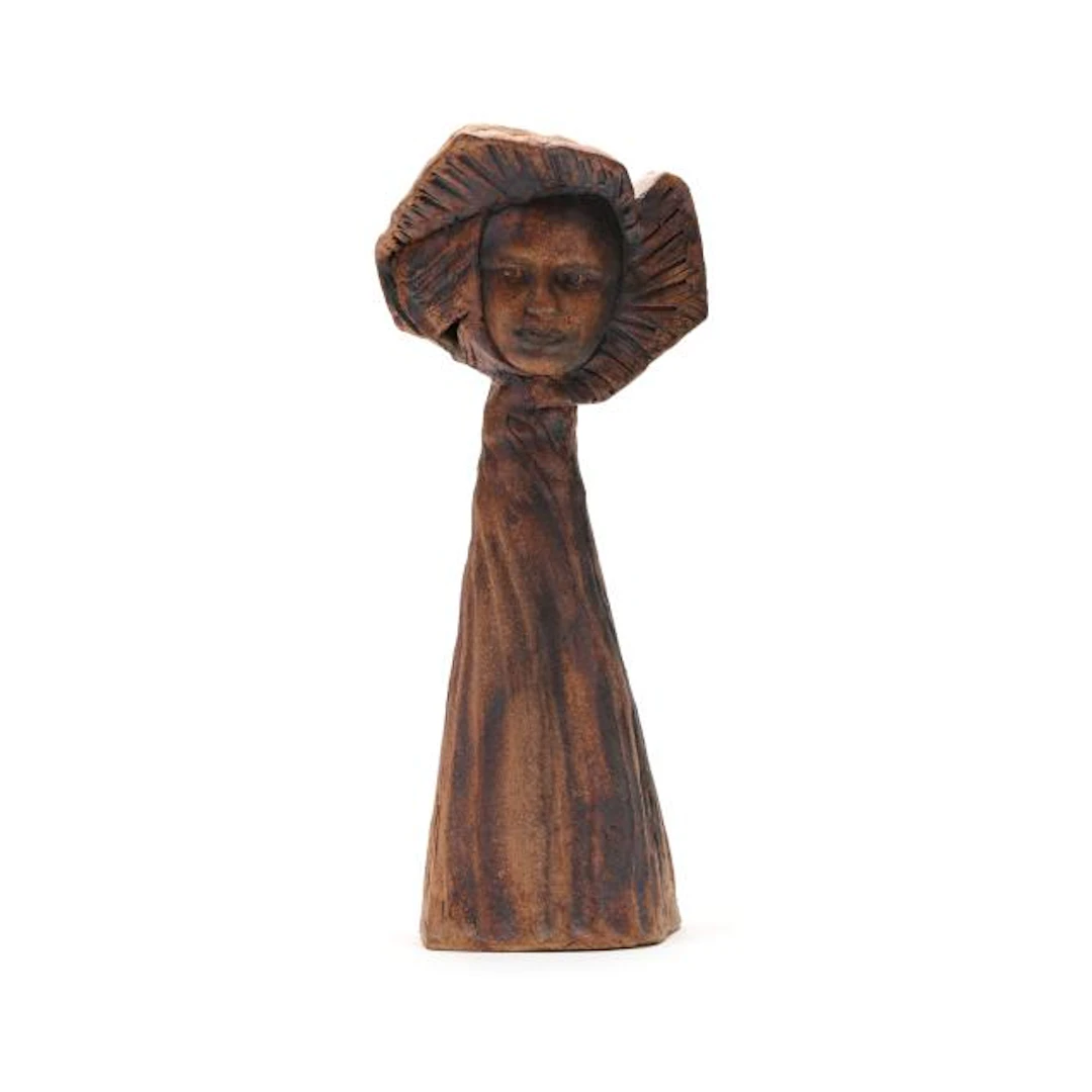 William Moore (NC), Abstract Ceramic Figural Head on Pedestal