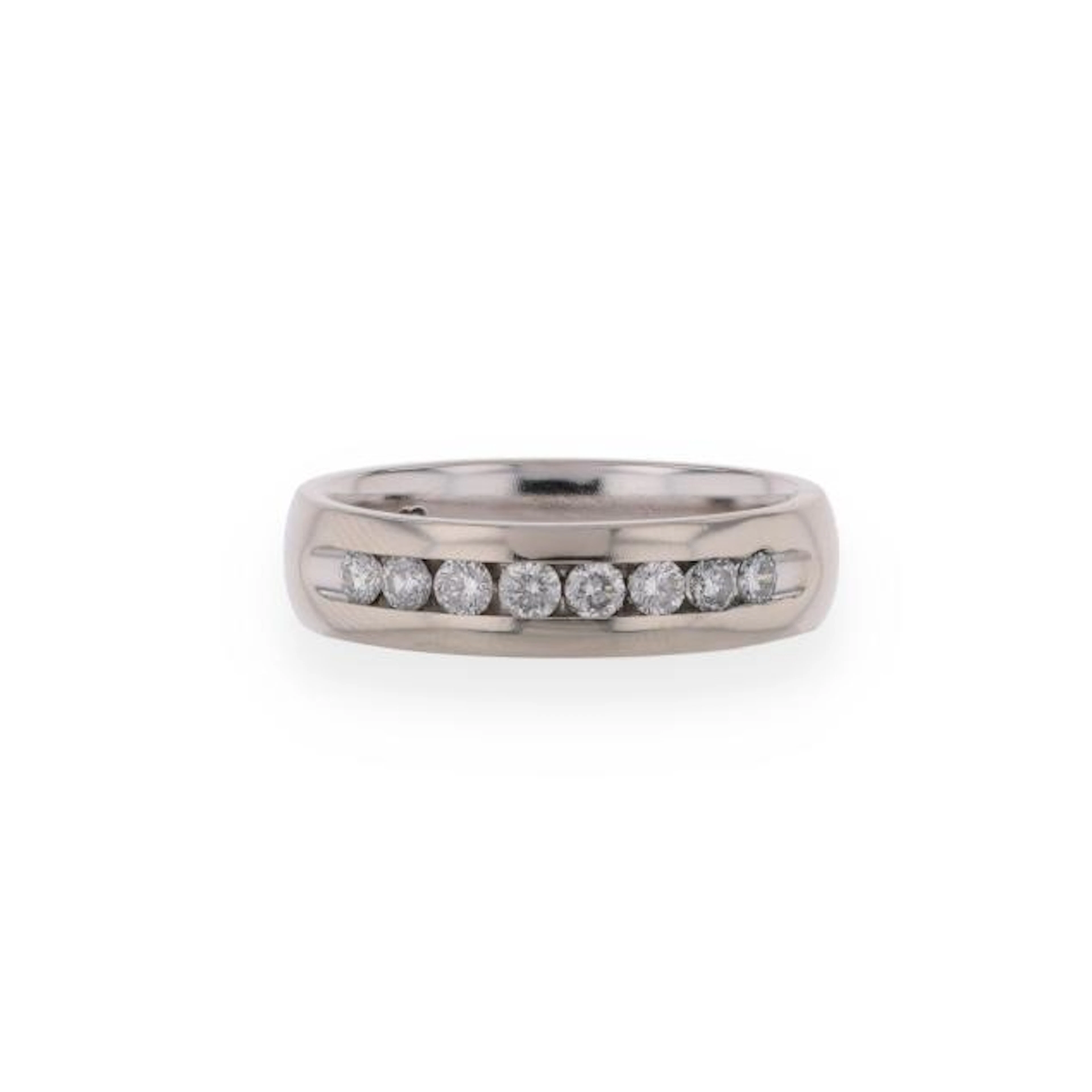 Gent's White Gold and Diamond Band