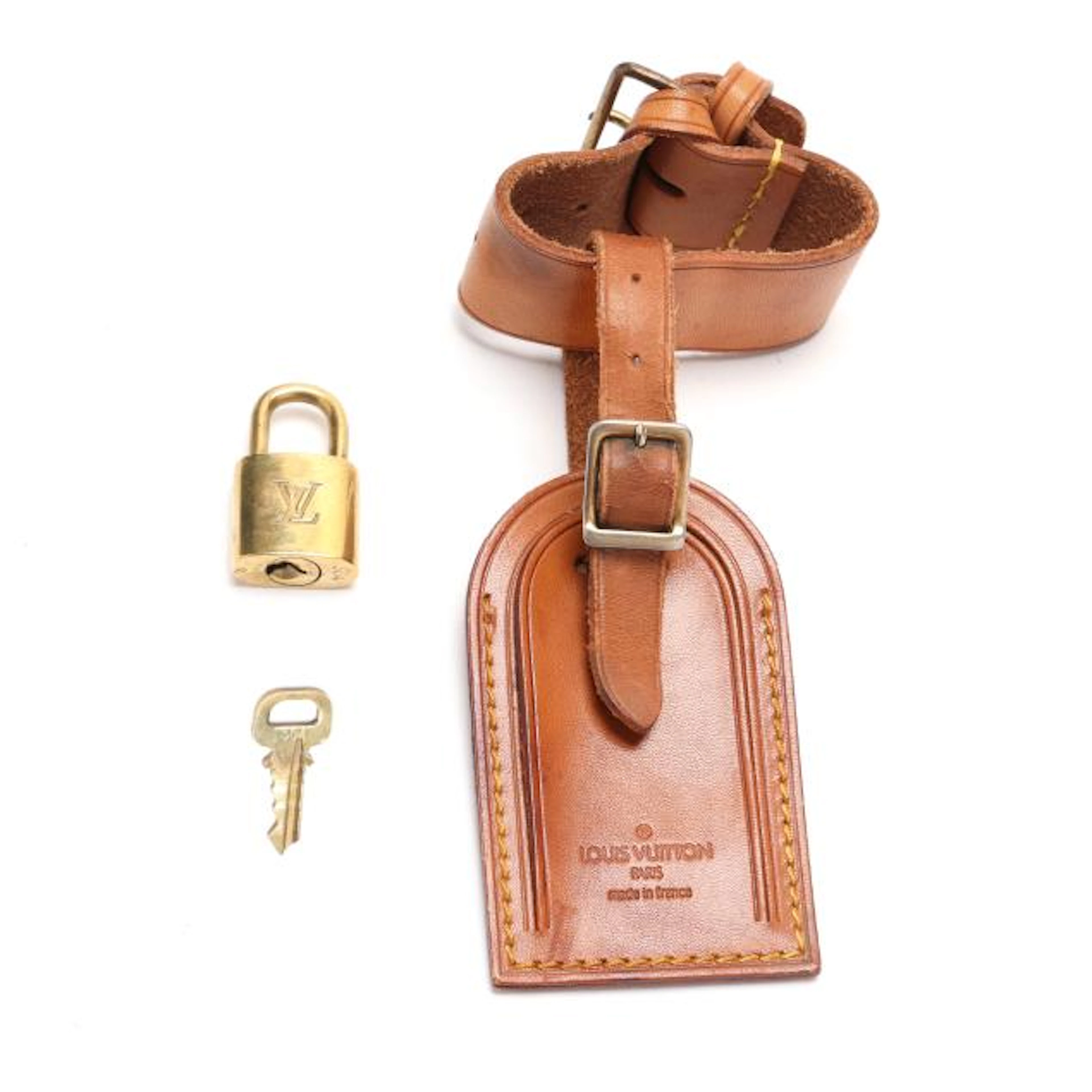 Lock, Key, and Luggage Tag with Buckle Strap, Louis Vuitton