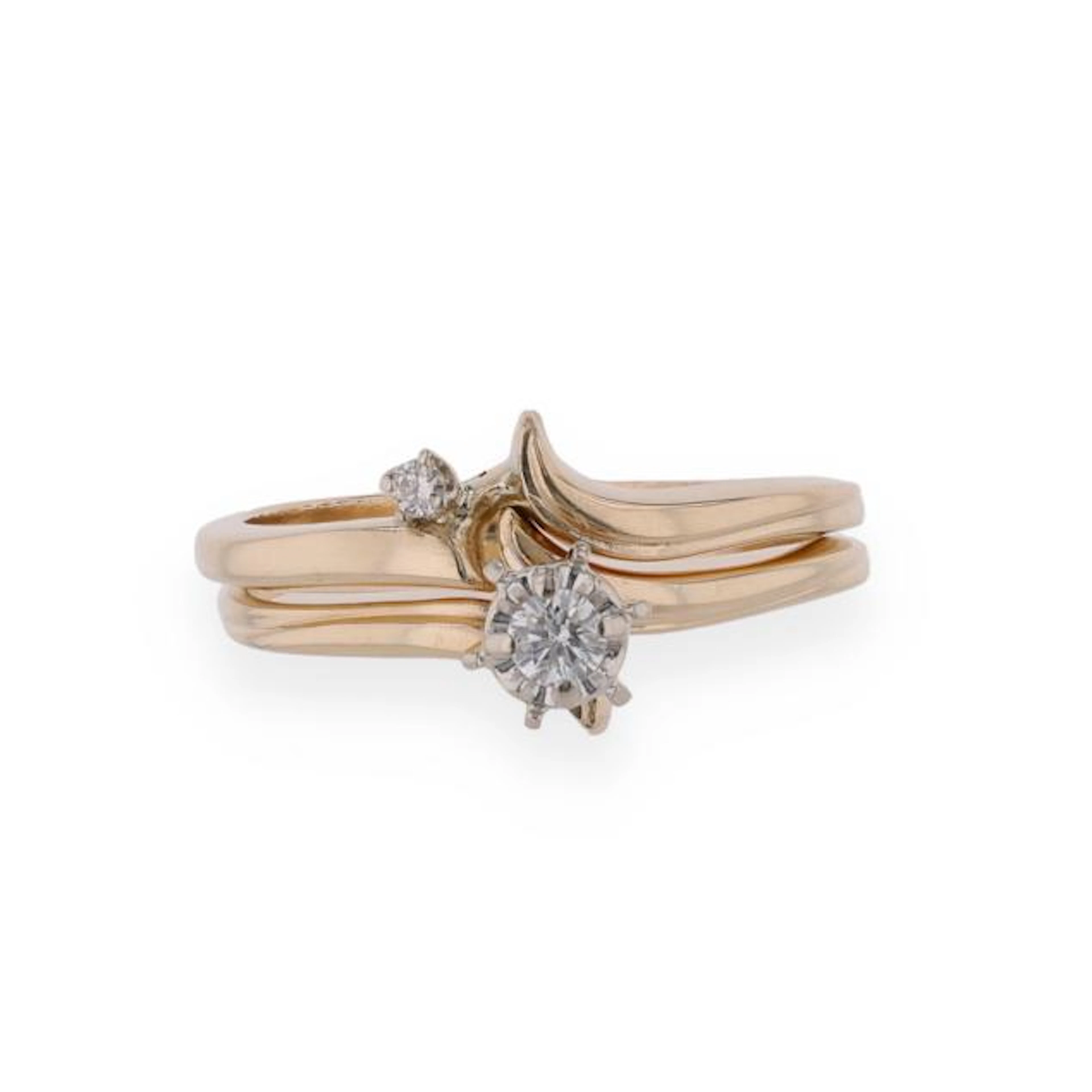 Gold and Diamond Ring and Band