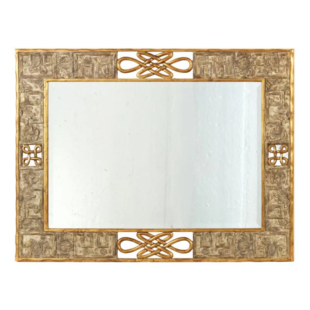 Harrison & Gil for Dauphine Mirror Co., Vintage Parcel Gilt and Painted Mirror