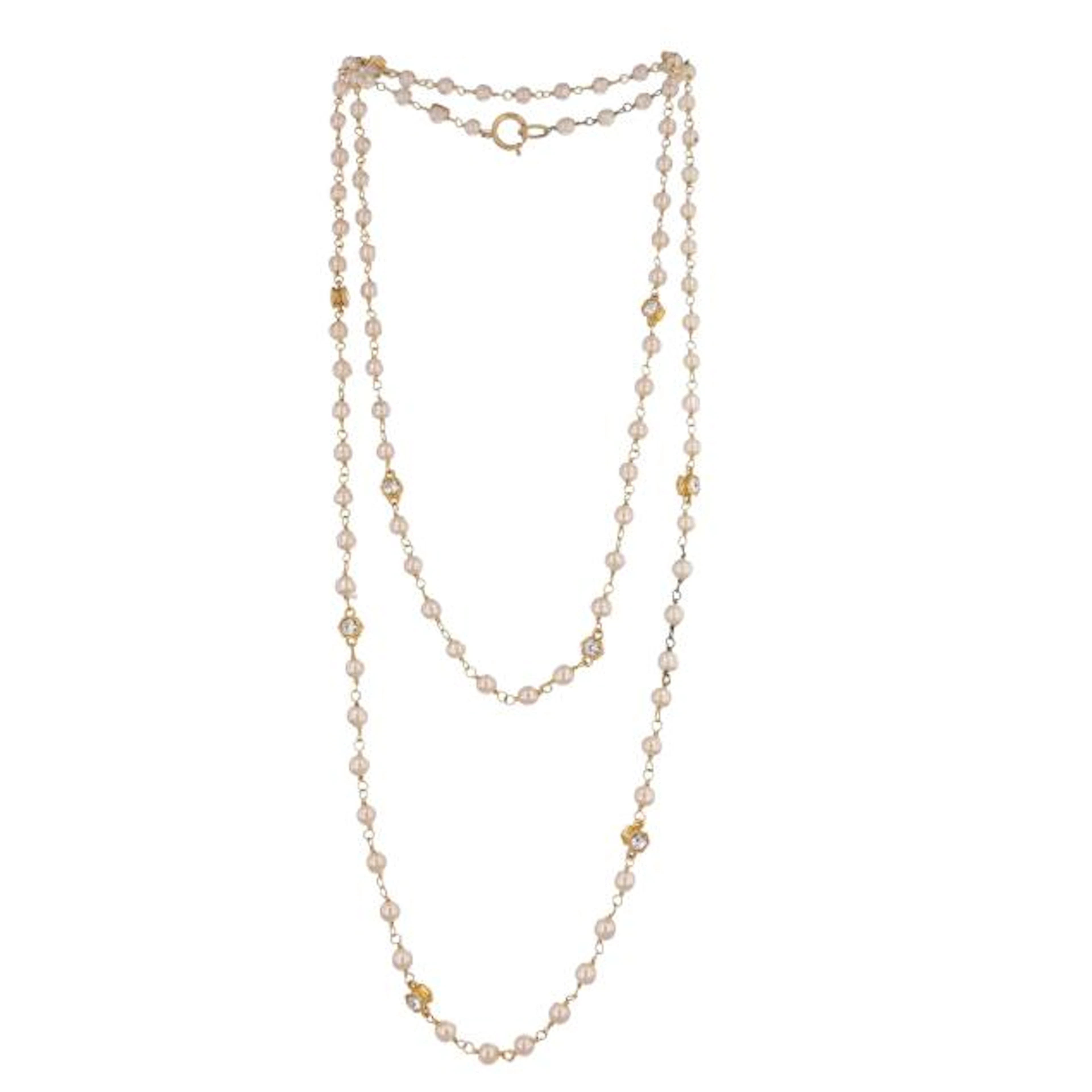 Gold-Tone and Faux Pearl Sautoir, Chanel