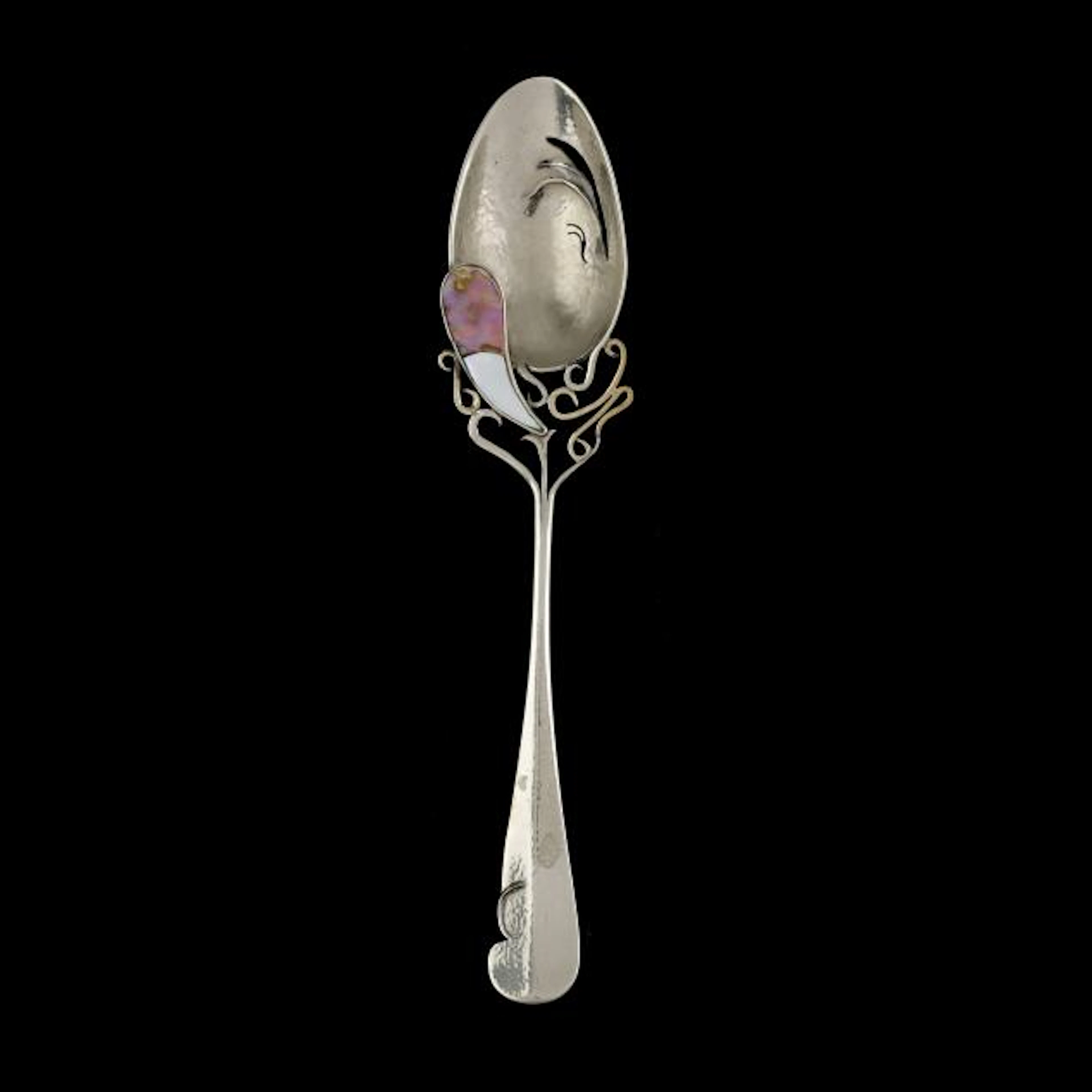 Austrian Silver-Plated Hand Wrought and Gem Set Tablespoon