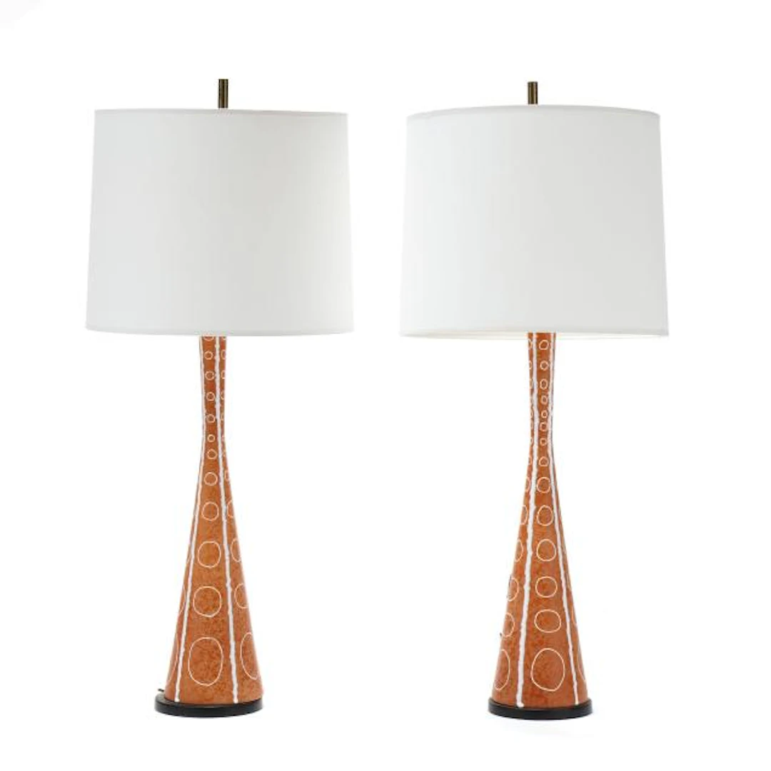 Pair of Tall Mid-Century Ceramic Table Lamps