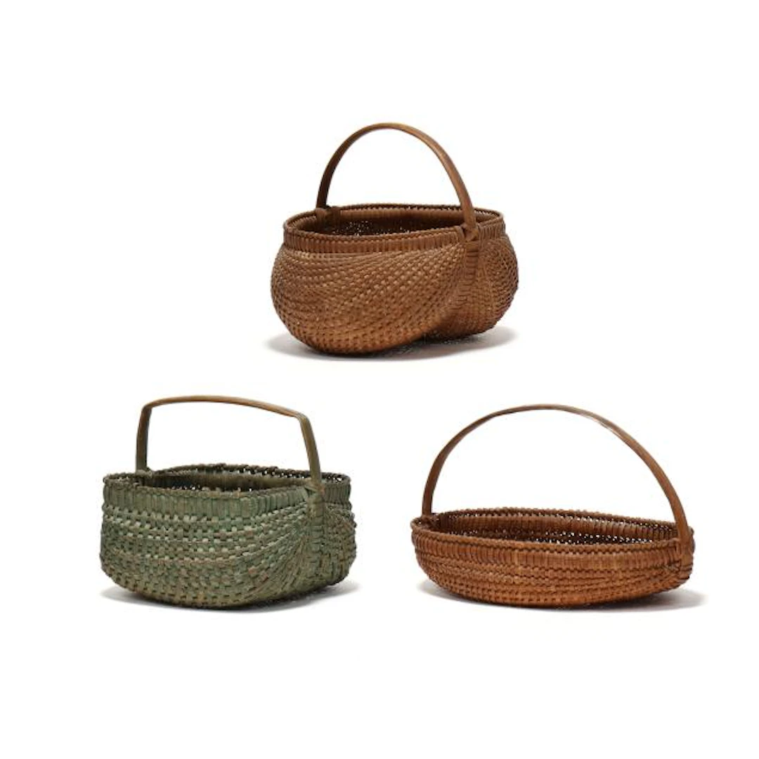 Three Fine Southern Rib-Type Gathering Baskets