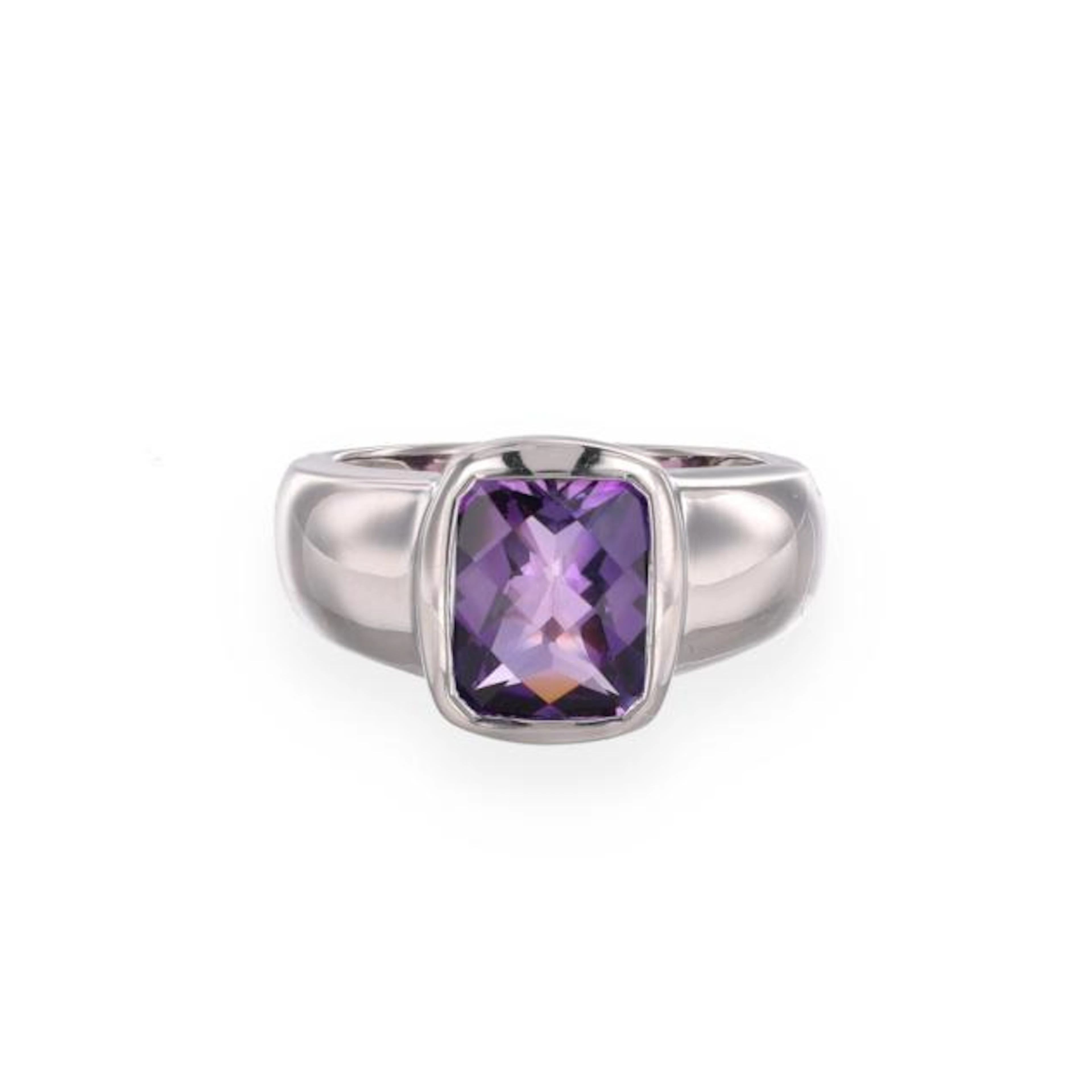 White Gold and Amethyst Ring