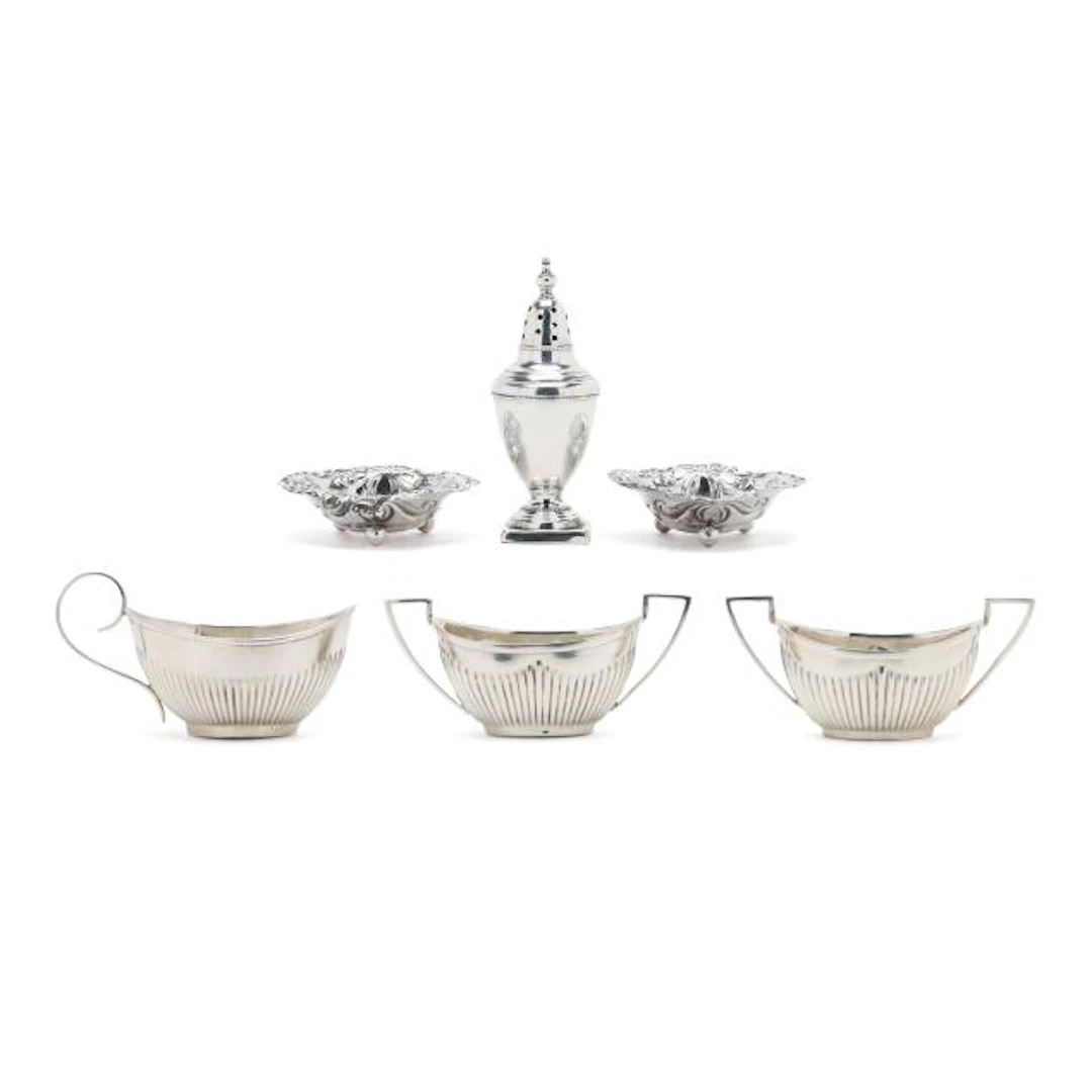 Collection of Victorian Silver Salt Serving Accessories