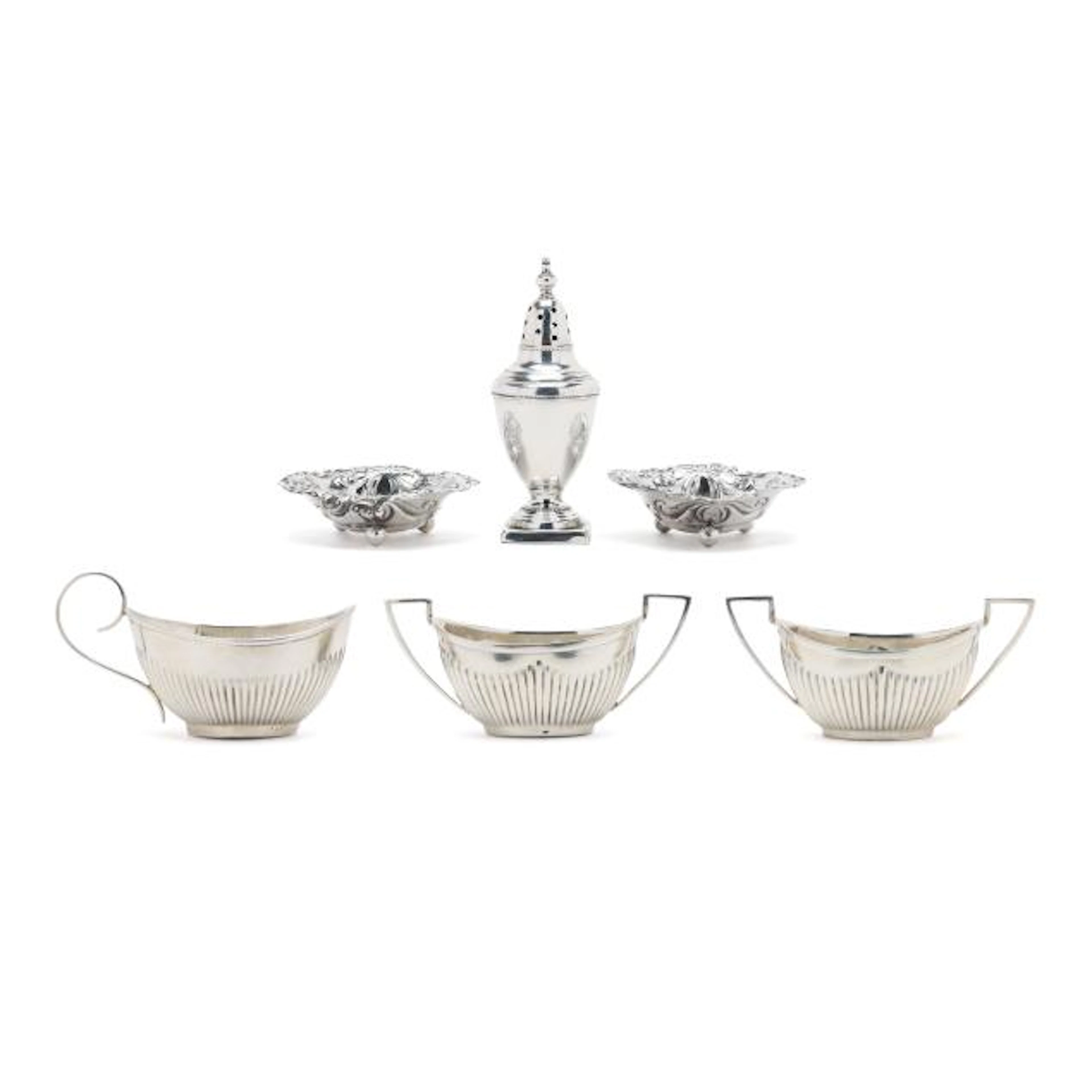 Collection of Victorian Silver Salt Serving Accessories