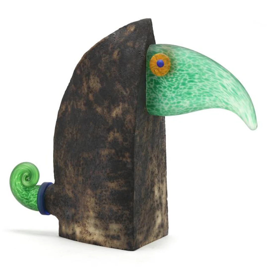 Borowski, Mixed-Media Sculptural Bird Vase