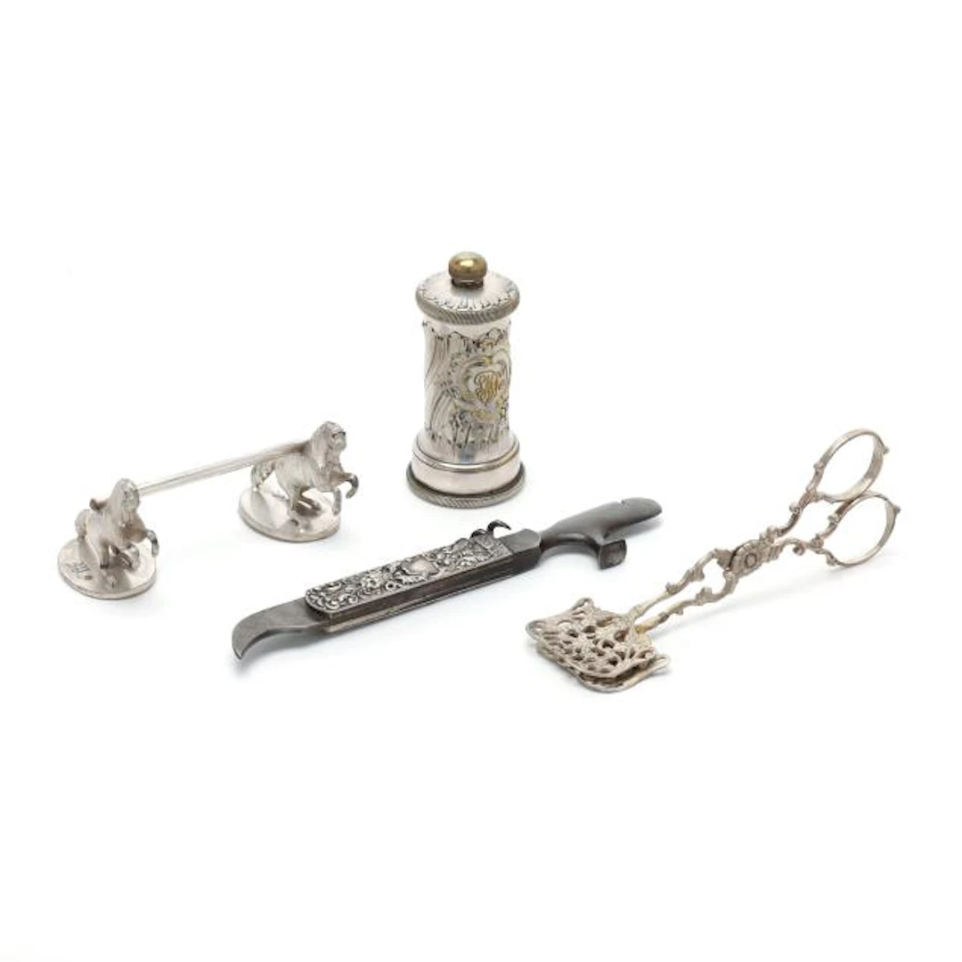 Four Sterling and Silver-Plated Accessories