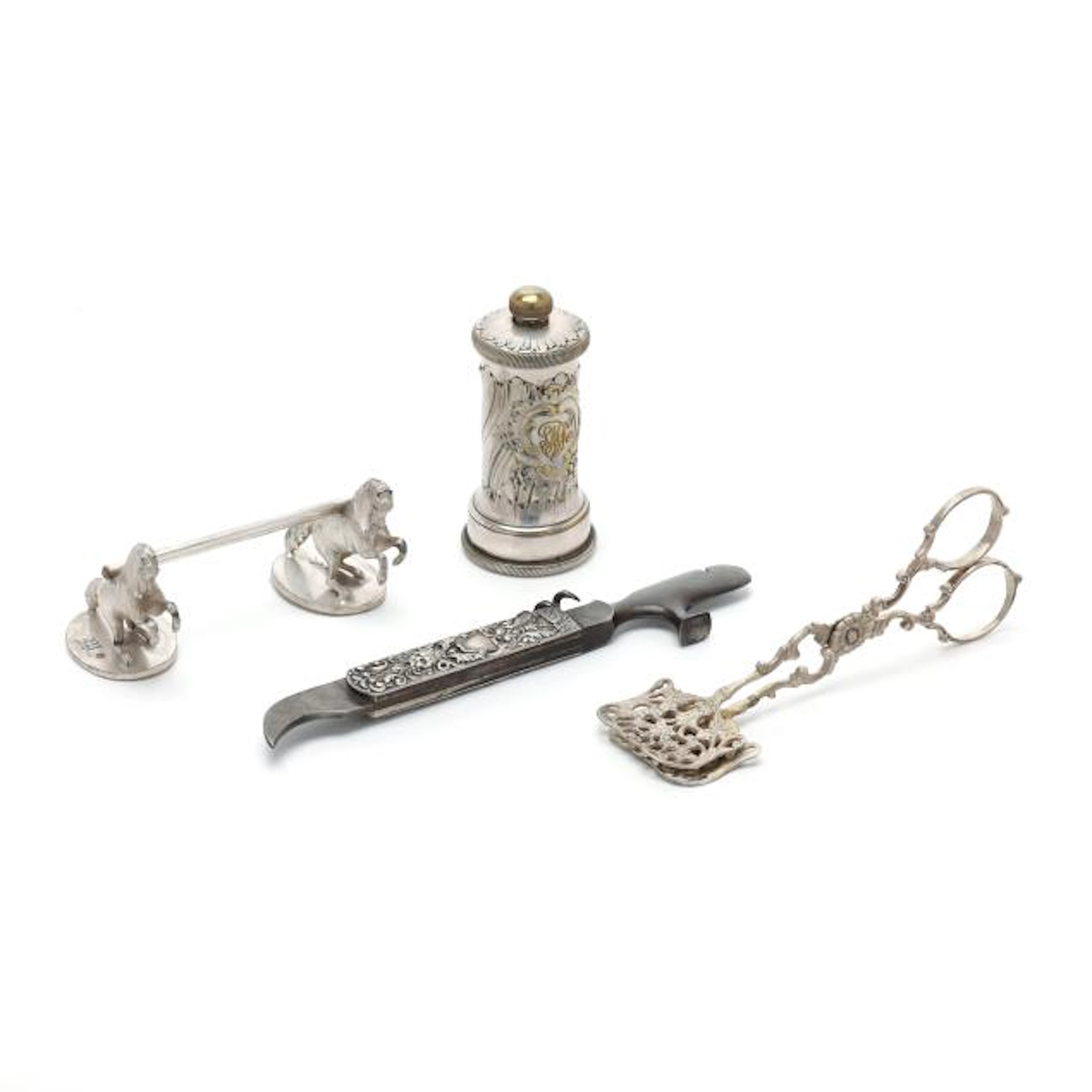 Four Sterling and Silver-Plated Accessories