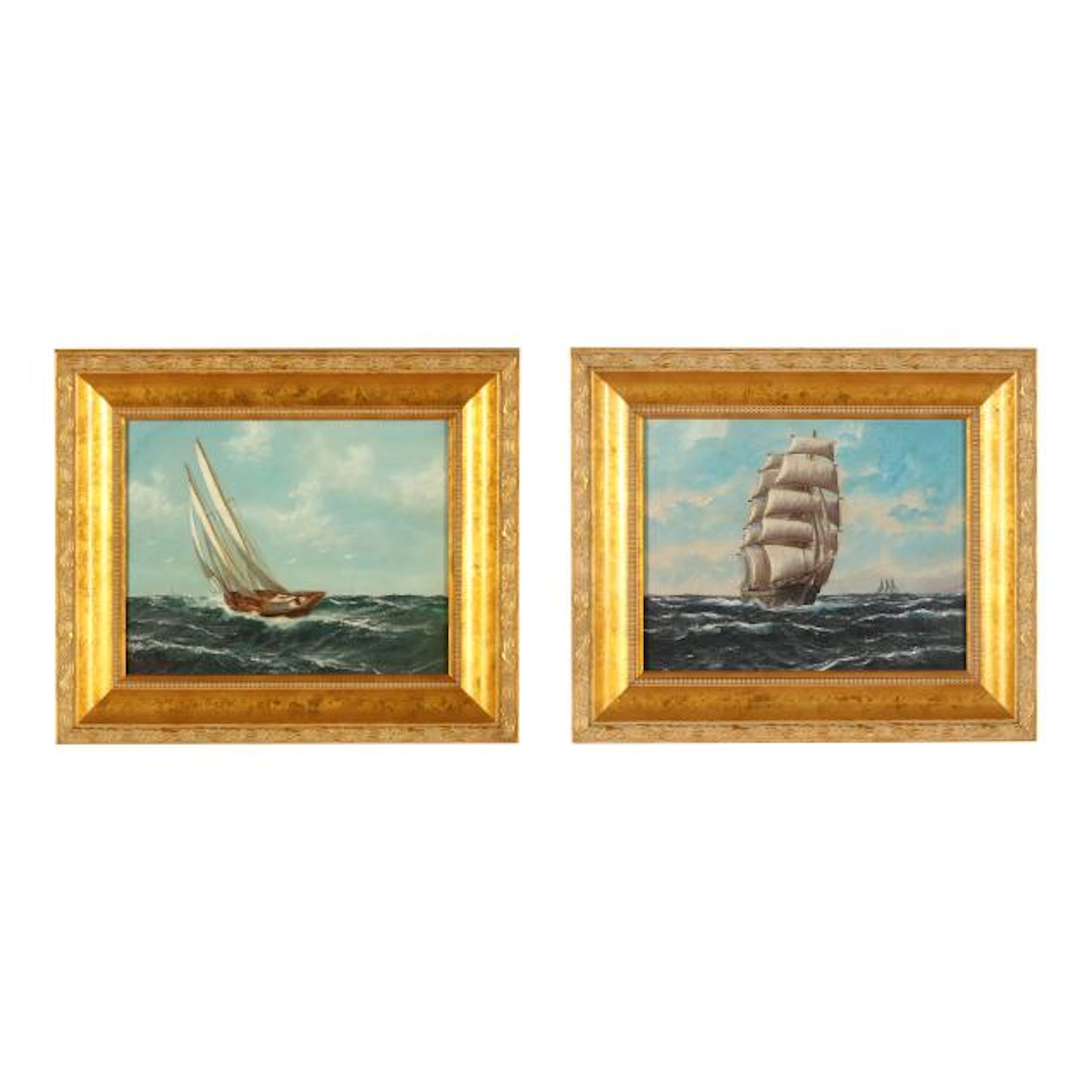 Alfred Gabali (German American, 1886-1963), Pair of Sailing Ship Paintings