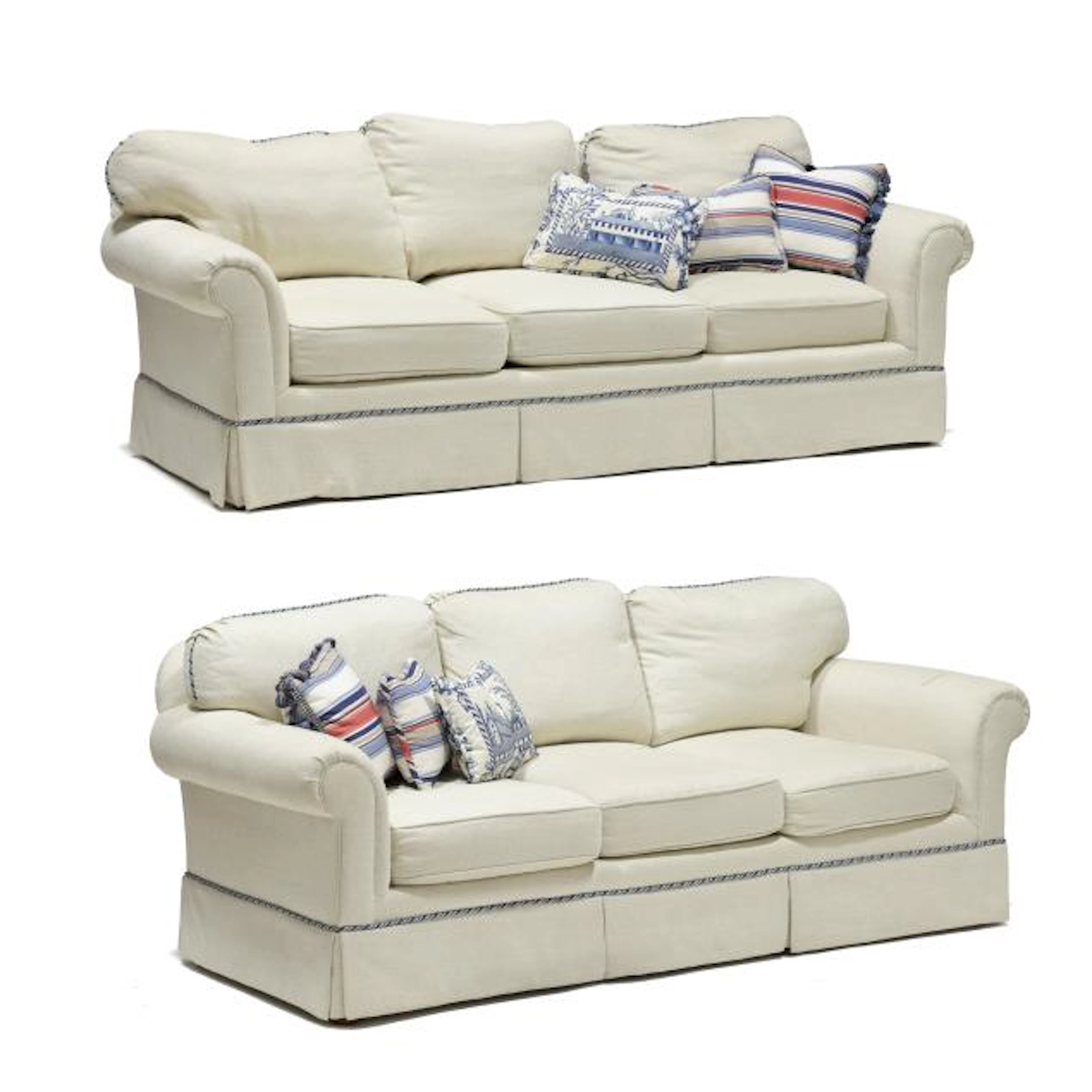 TCS Designs, Pair of Custom Upholstered Sofas