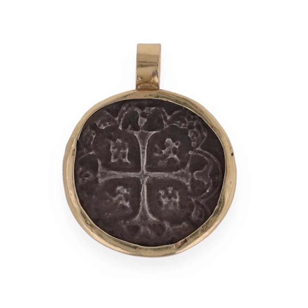 Gold and Ancient Silver Coin Replica Pendant