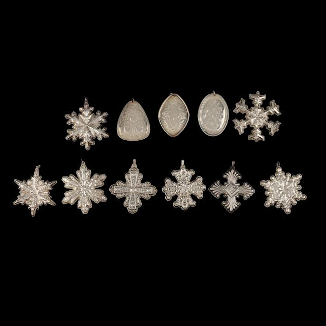 Assortment of Sterling Silver Holiday Ornaments