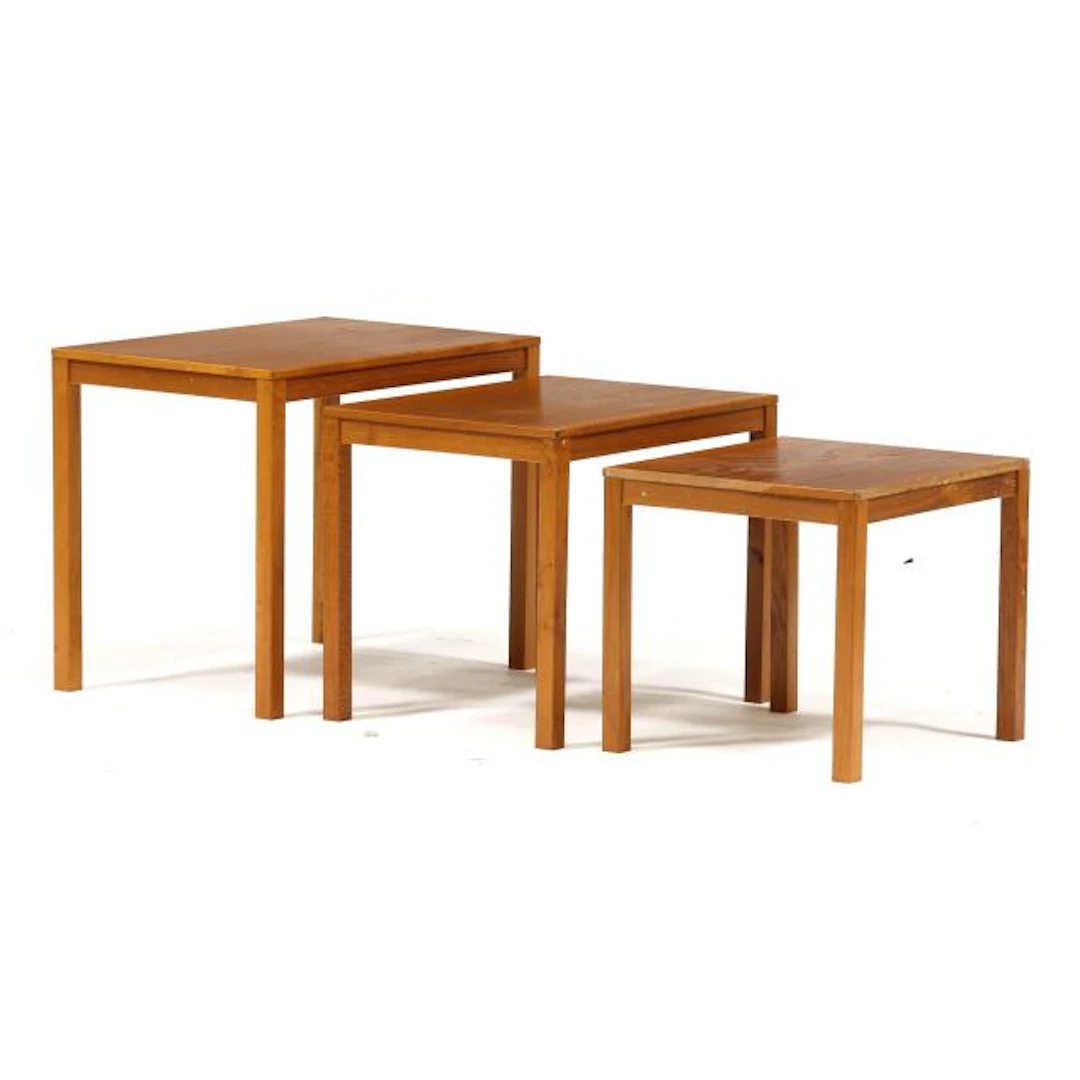 Brent Silberg Møbler, Set of Teak Three Nesting Tables