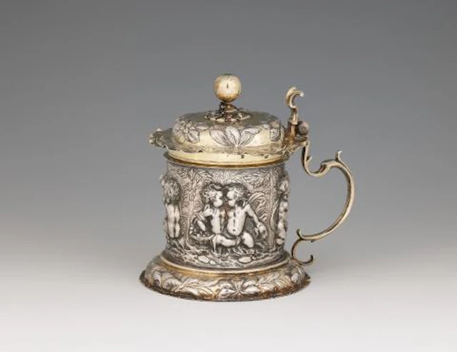 A Baroque parcel-gilt Augsburg silver tankard