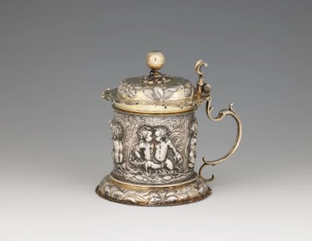 A Baroque parcel-gilt Augsburg silver tankard