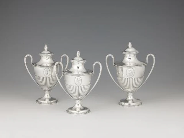 Three George III silver tea caddies