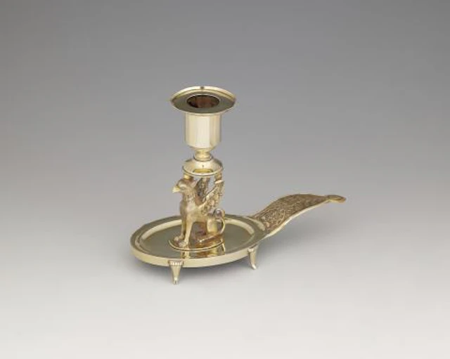 An Augsburg silver gilt Empire chamberstick