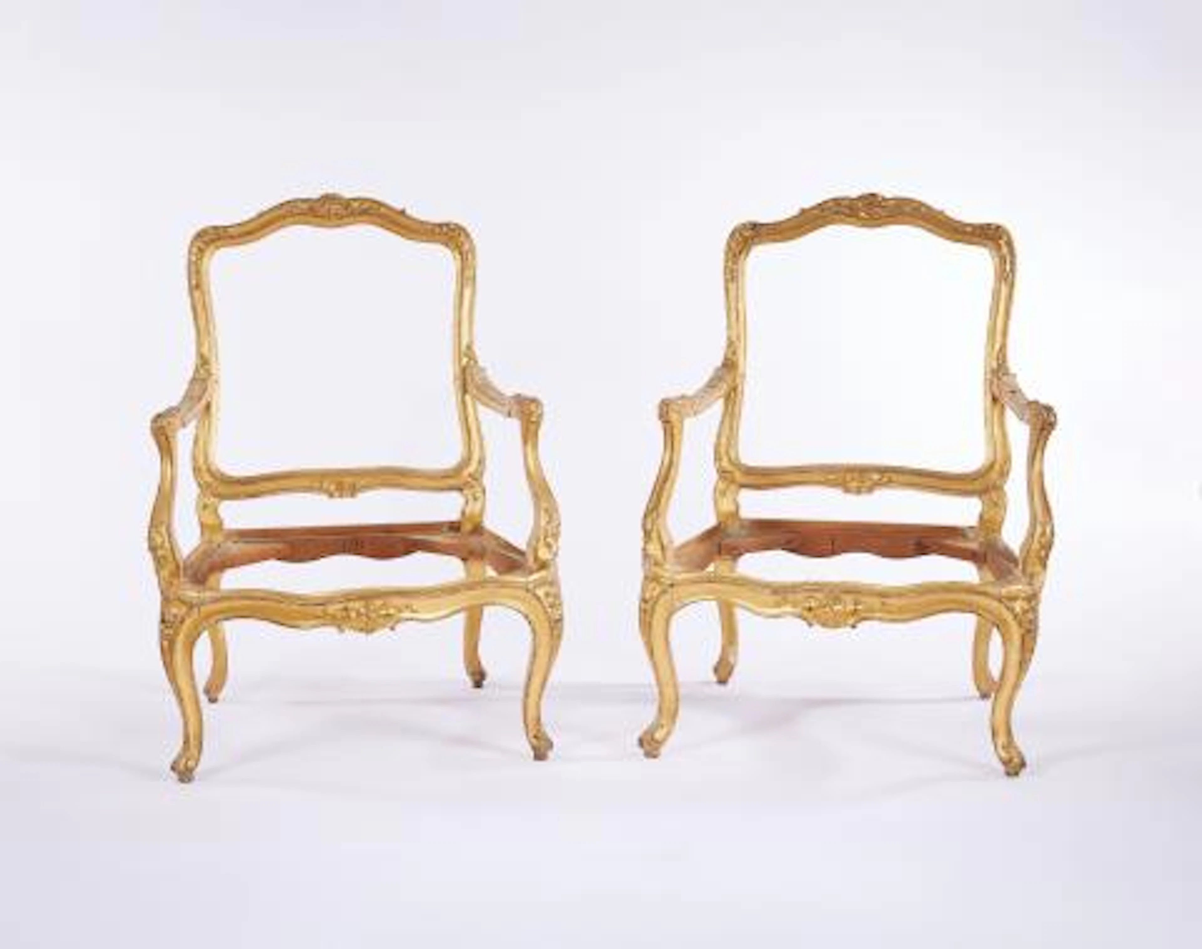 Two Parisian Louis XV period fauteuils à la reine