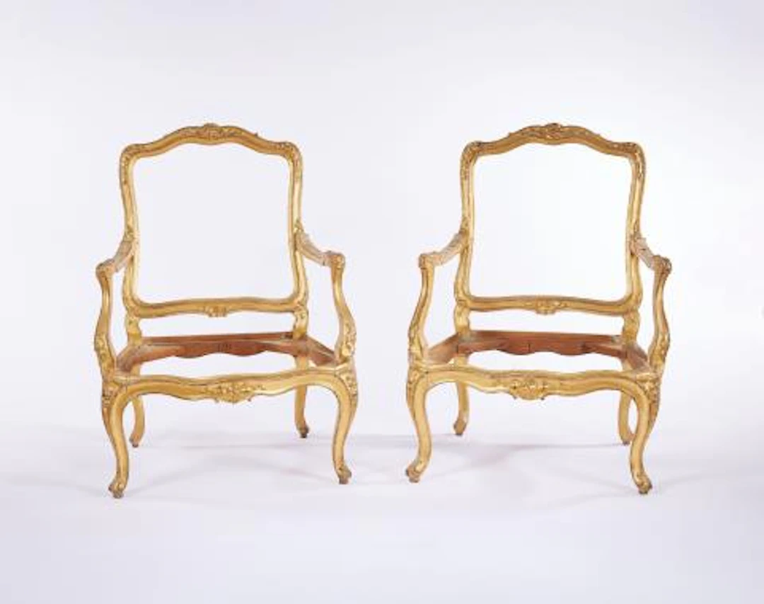 Two Parisian Louis XV period fauteuils à la reine