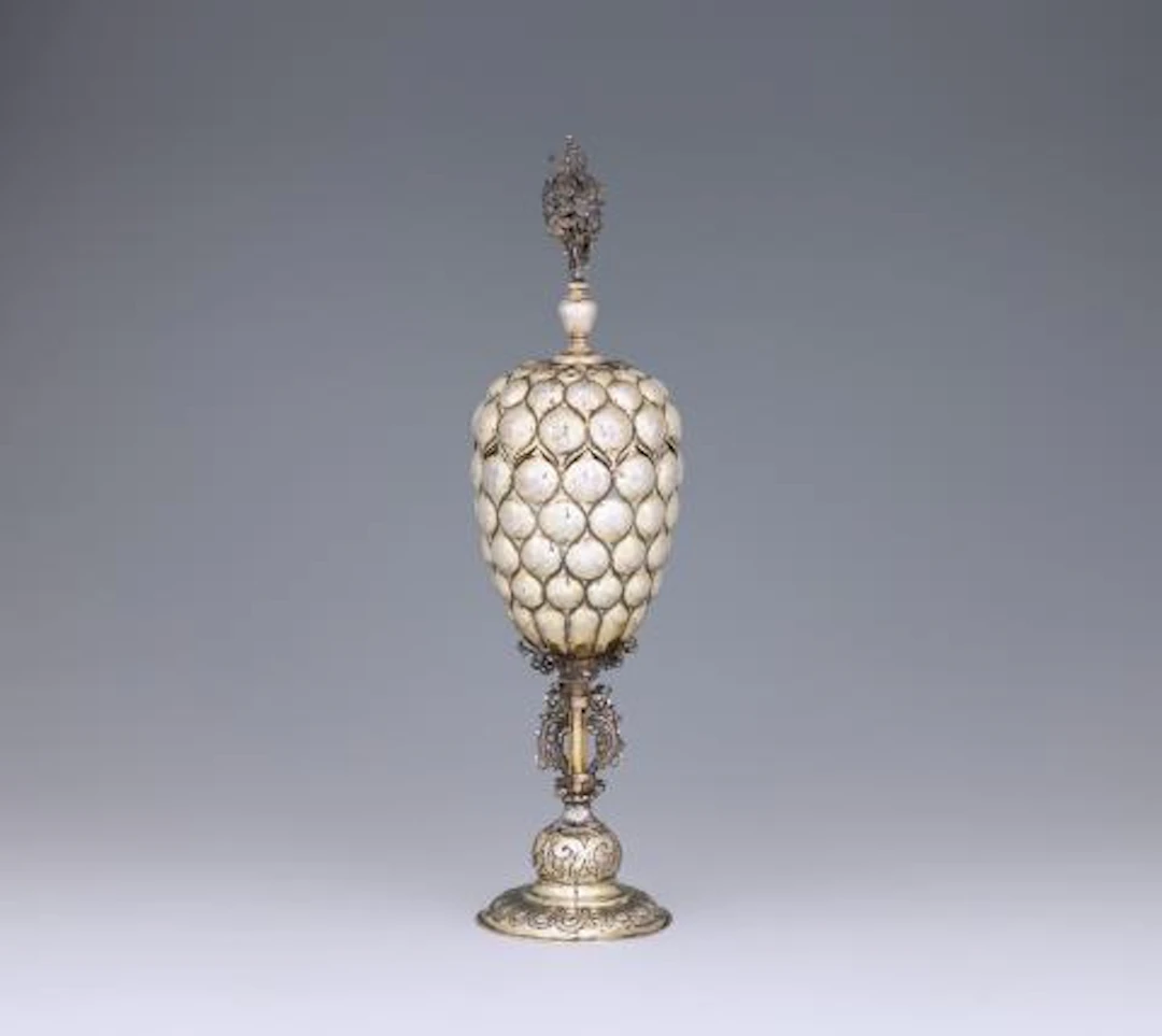 An Augsburg silver-gilt grape chalice