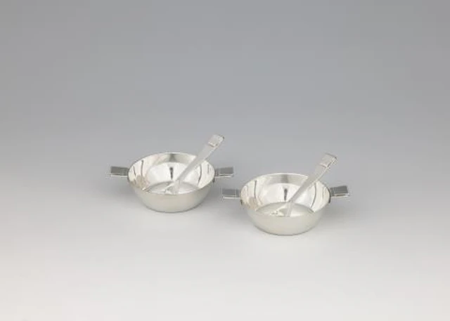 A pair of silver salts and spoons no. 66400 by Bernhard Hoetger