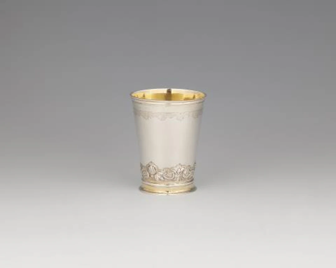 A parcel-gilt Augsburg silver beaker