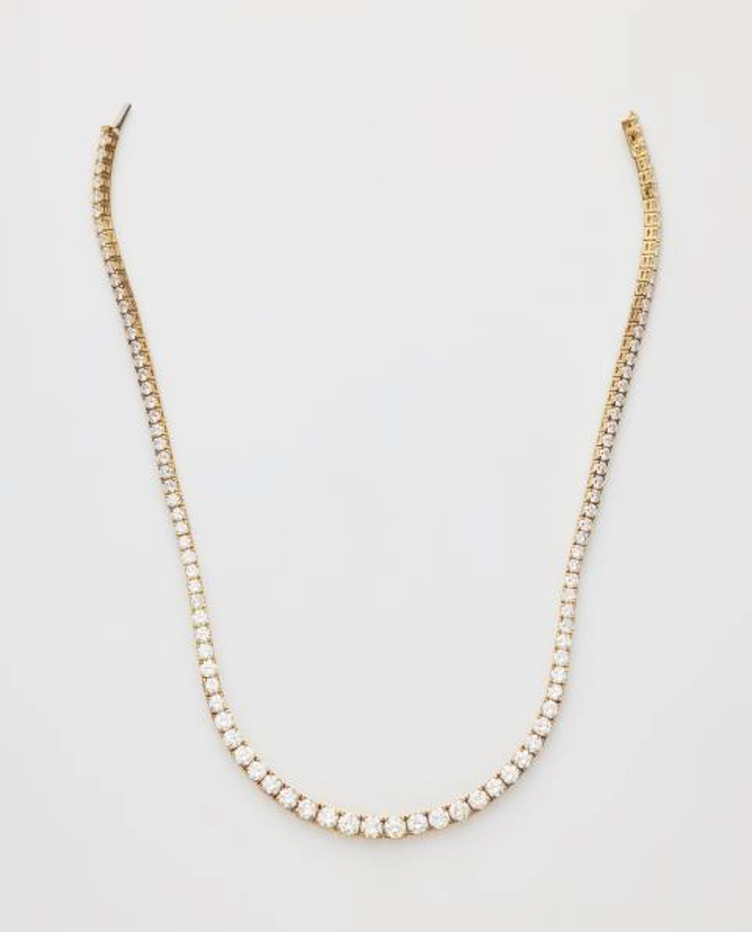 An 18k white gold and brilliant-cut diamond rivière necklace.