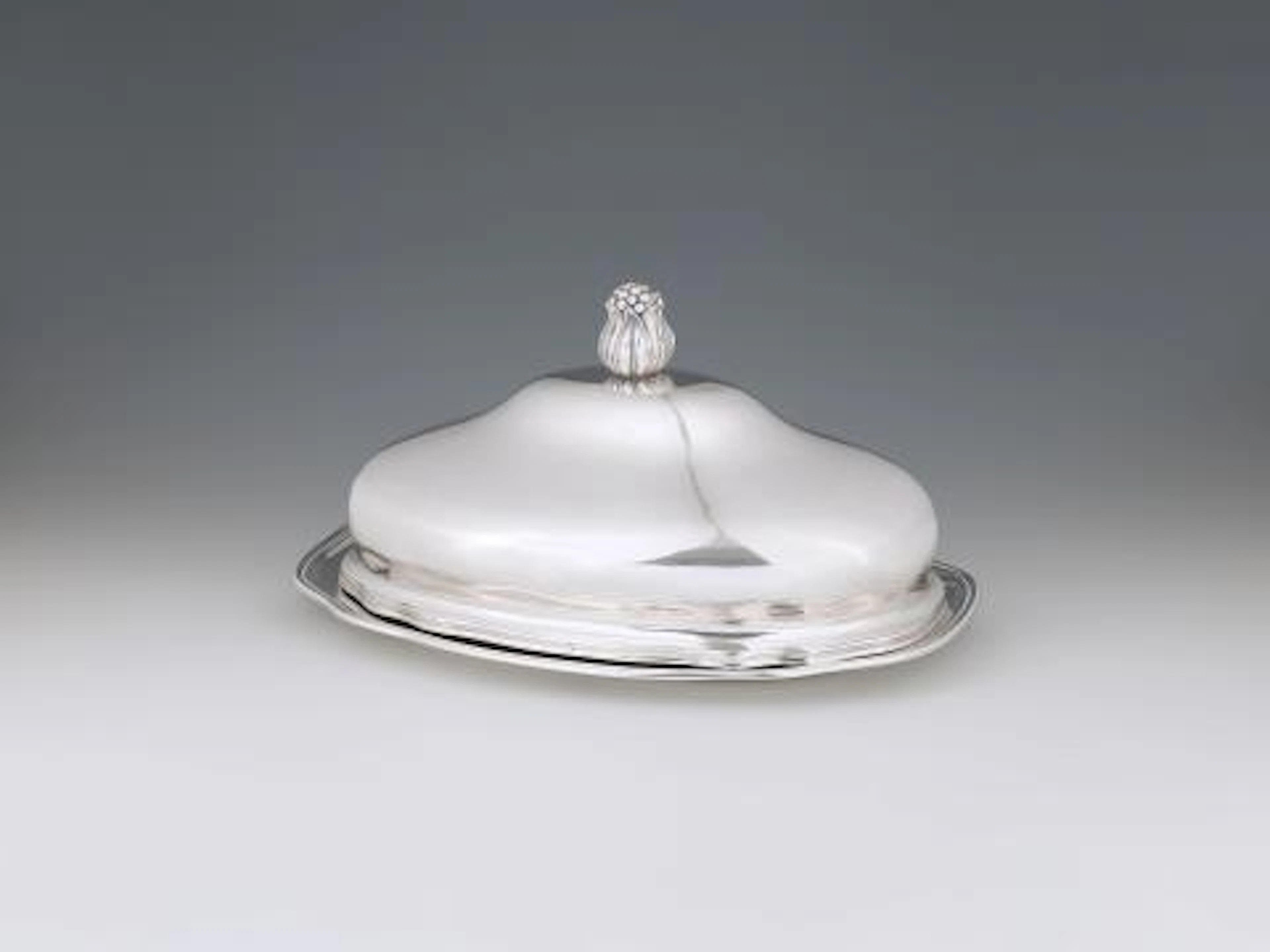 From the Dresden Court Silver Oval dish with a warming cloche
