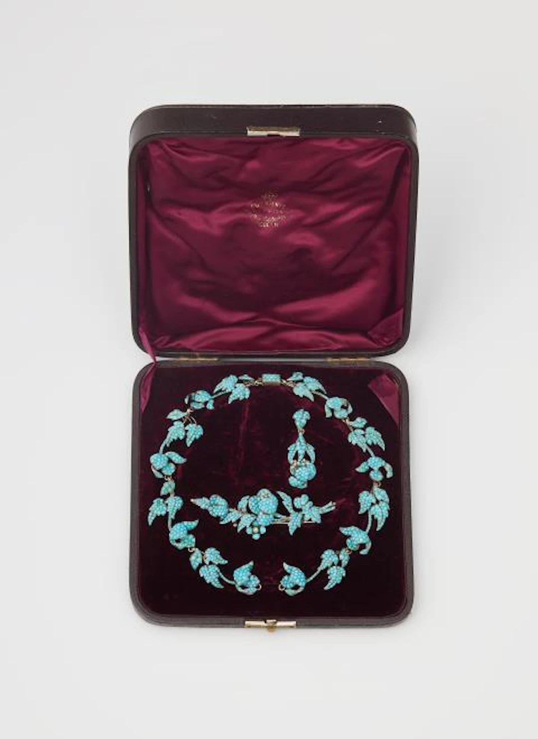 Parts of a late 19th century silver and turquoise suite comprising