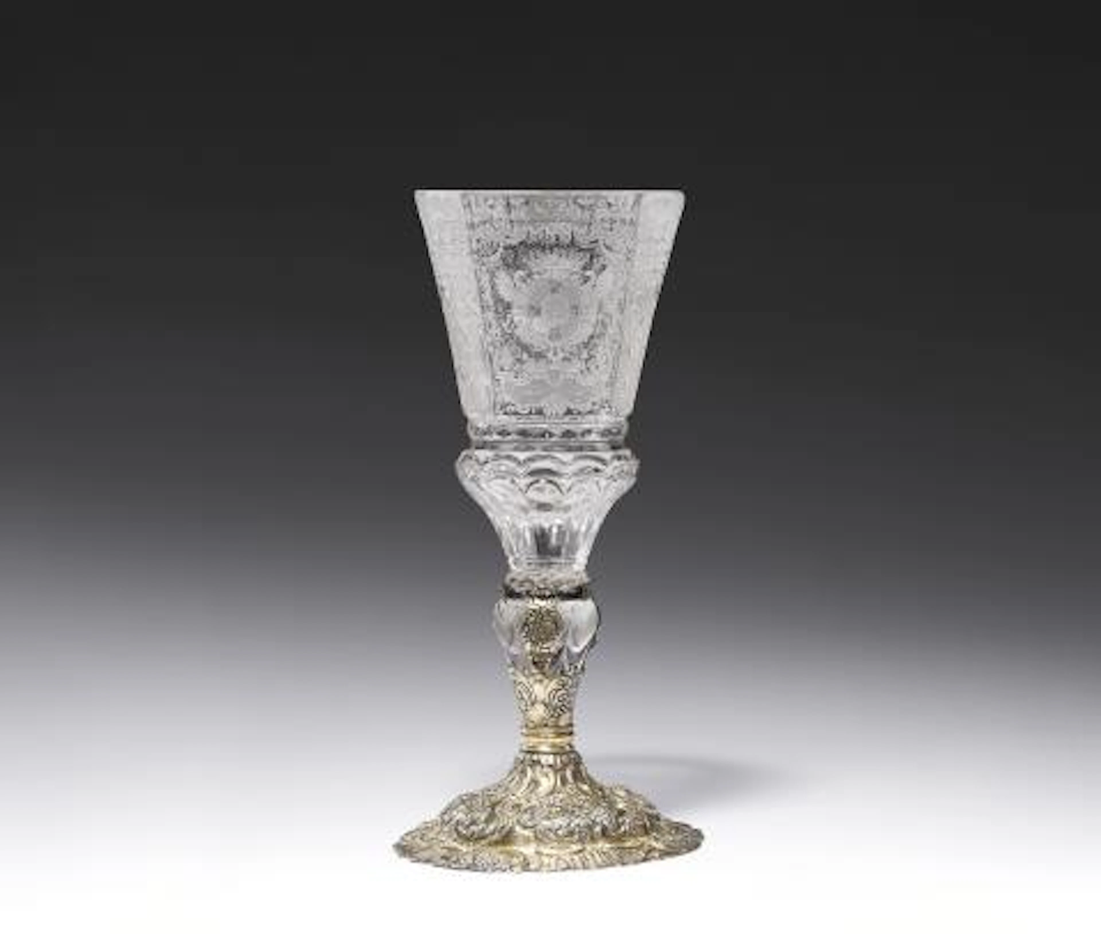 Important Silesian heraldic cup with vermeil mounts