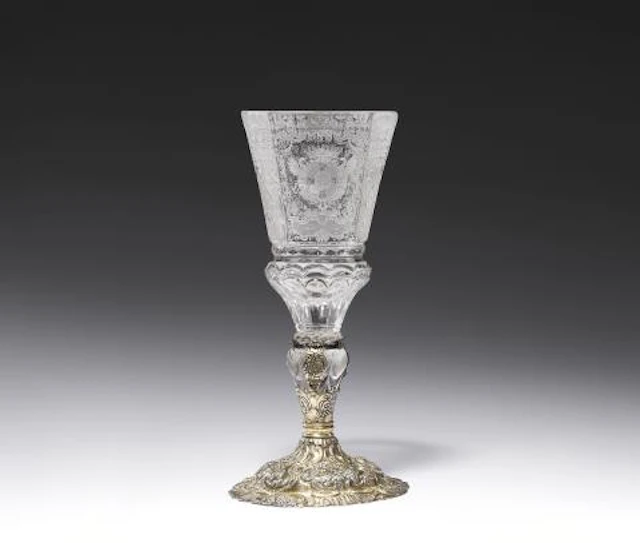 Important Silesian heraldic cup with vermeil mounts