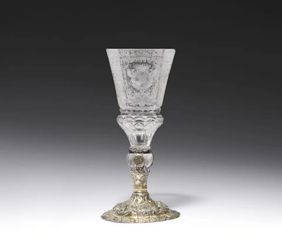 Important Silesian heraldic cup with vermeil mounts