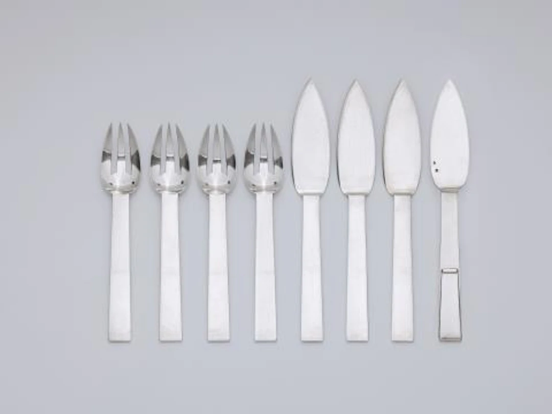 A silver 'Trouville' fish cutlery set by Puiforcat