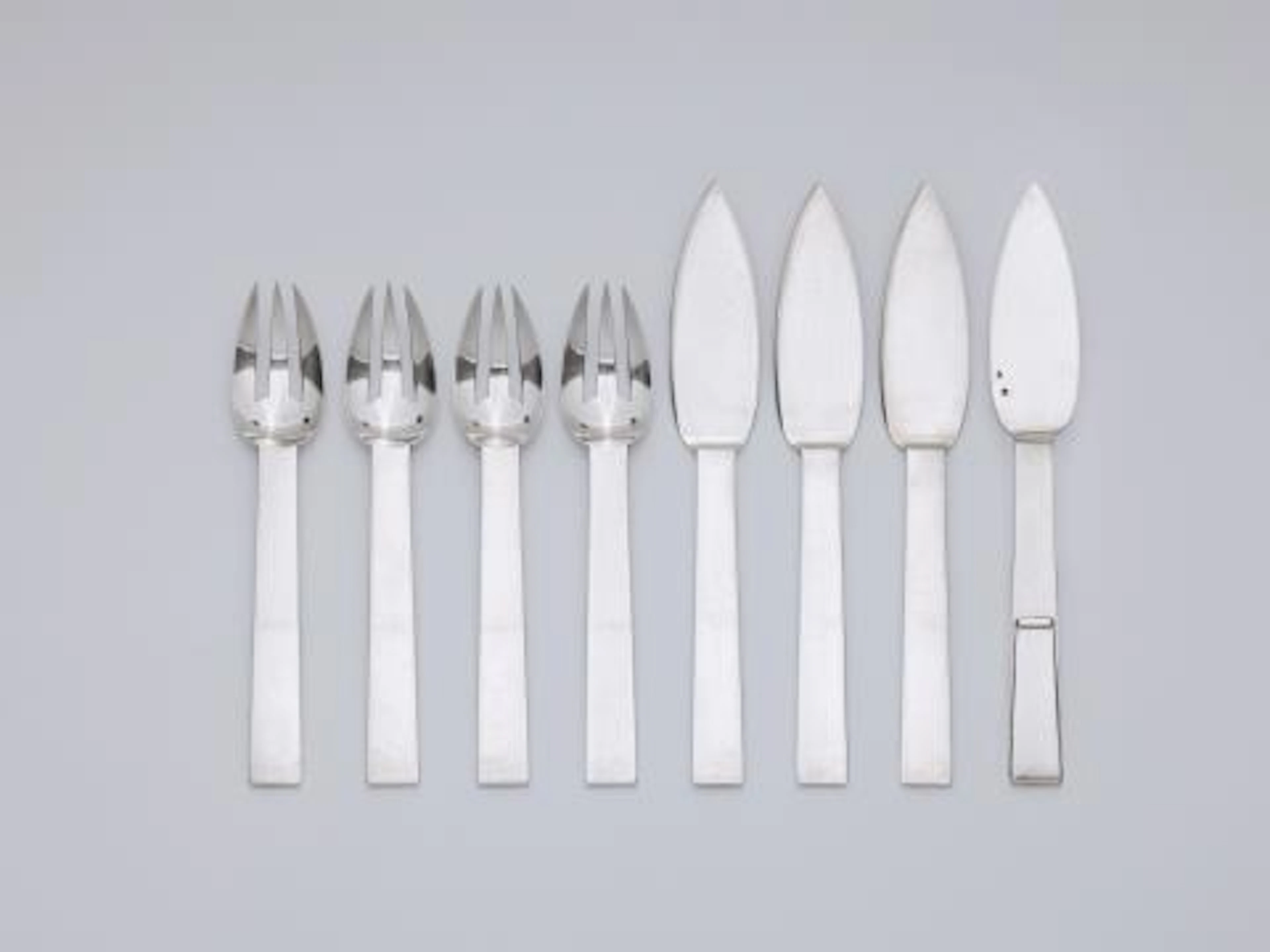 A silver 'Trouville' fish cutlery set by Puiforcat