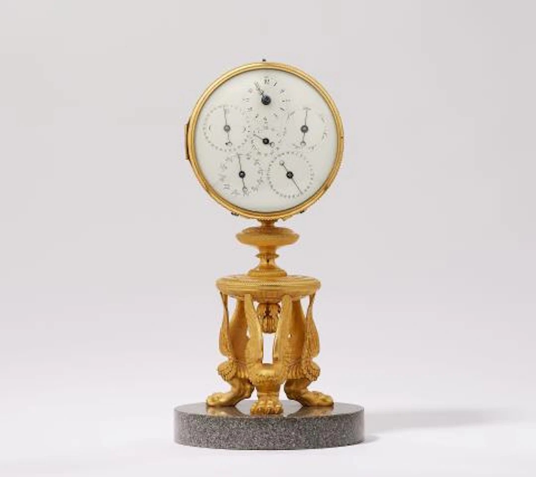 A rare table clock with perpetual calendar in the Empire style