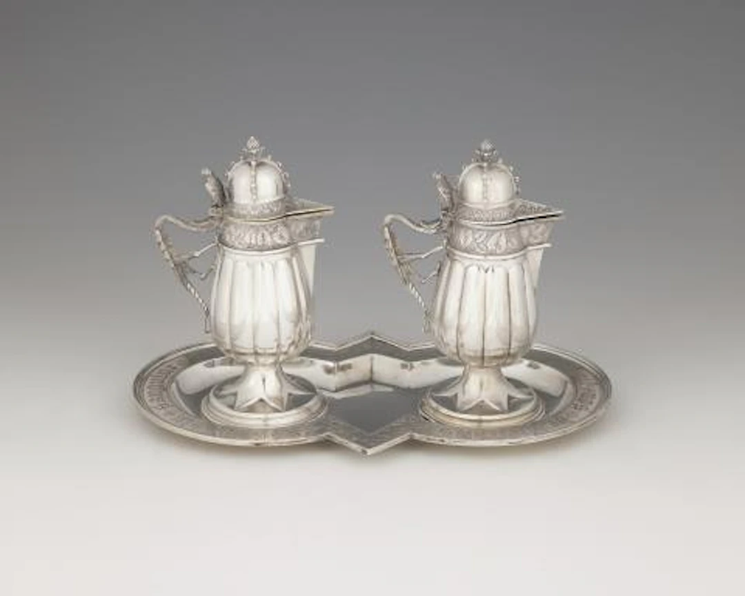 A Historicist silver communion garniture